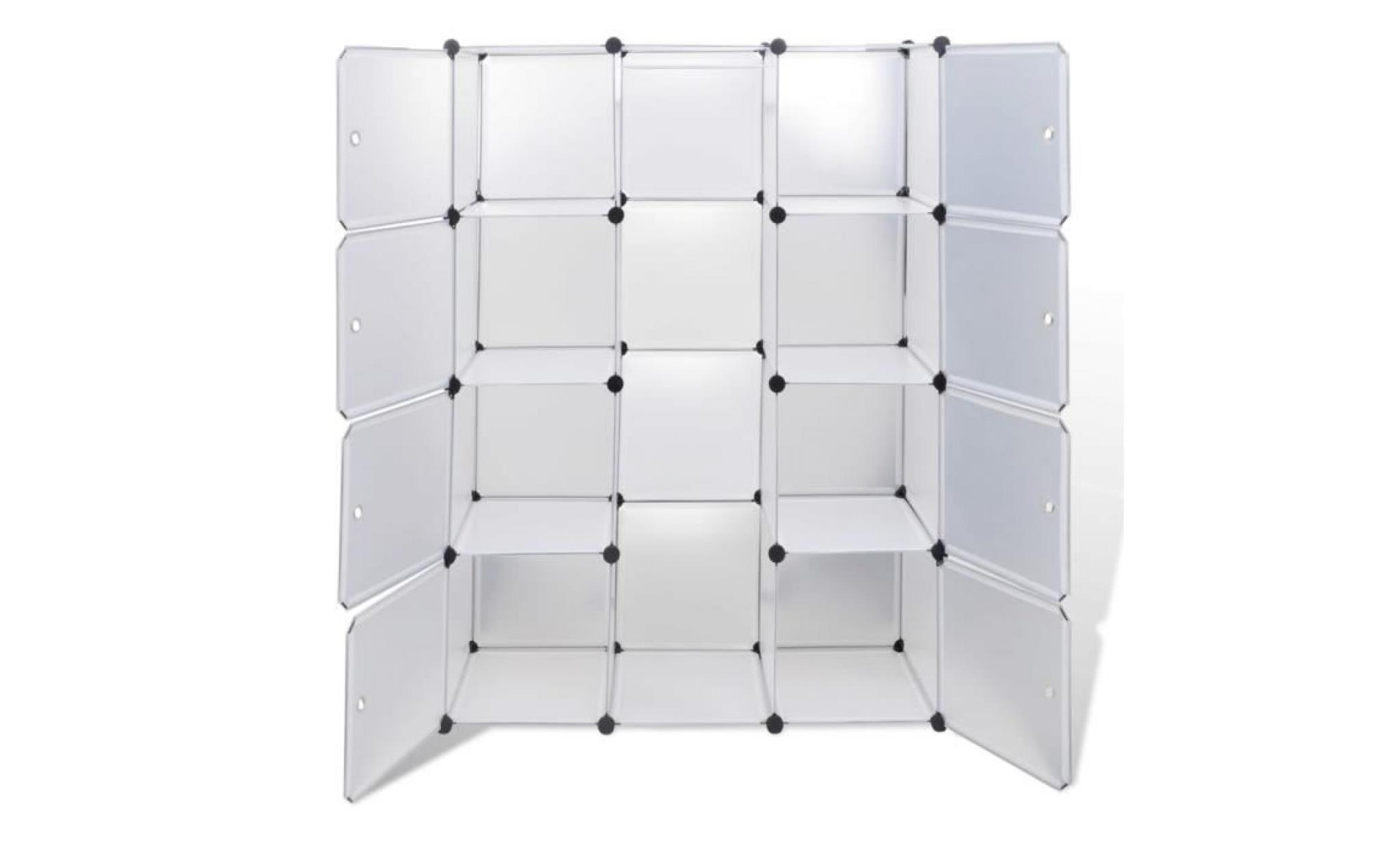 armoire modulaire 9 compartiments blanc 37 x 115 x 150 cm pas cher