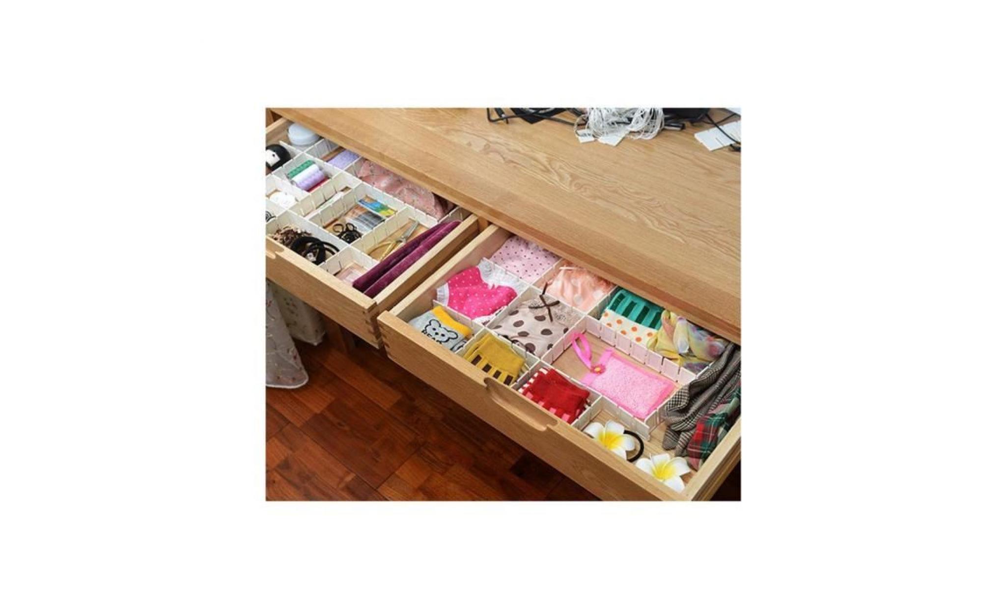 armoire  necessities 6pcs diy grille drawer divider ménagers en plastique organisateur de stockage pas cher