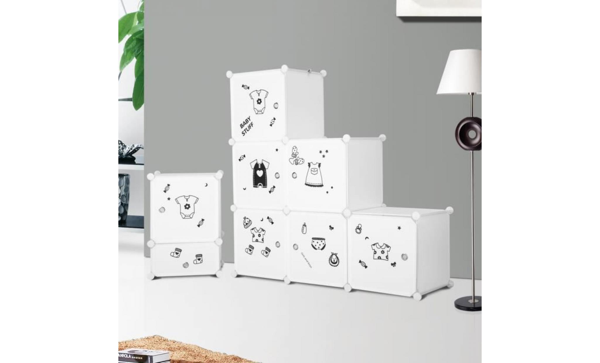 armoire penderie modulable 6 cubes langria diy meuble etagères de rangement pour vêtements chaussures jouets table de chevet pas cher