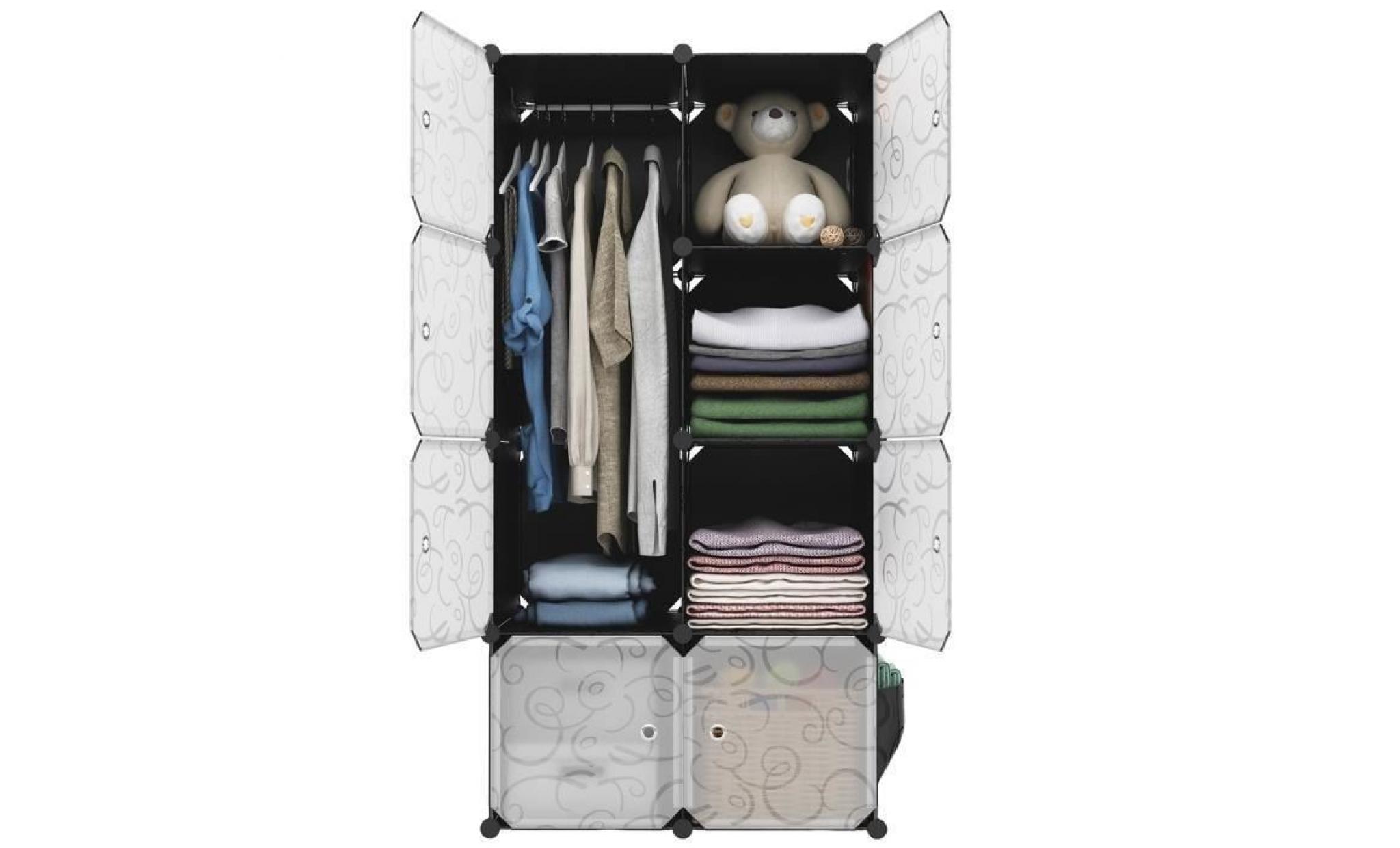 armoire penderie modulable 8 cubes   armoire de rangement amovible   meuble etagères de rangement pour vêtements/ chaussures