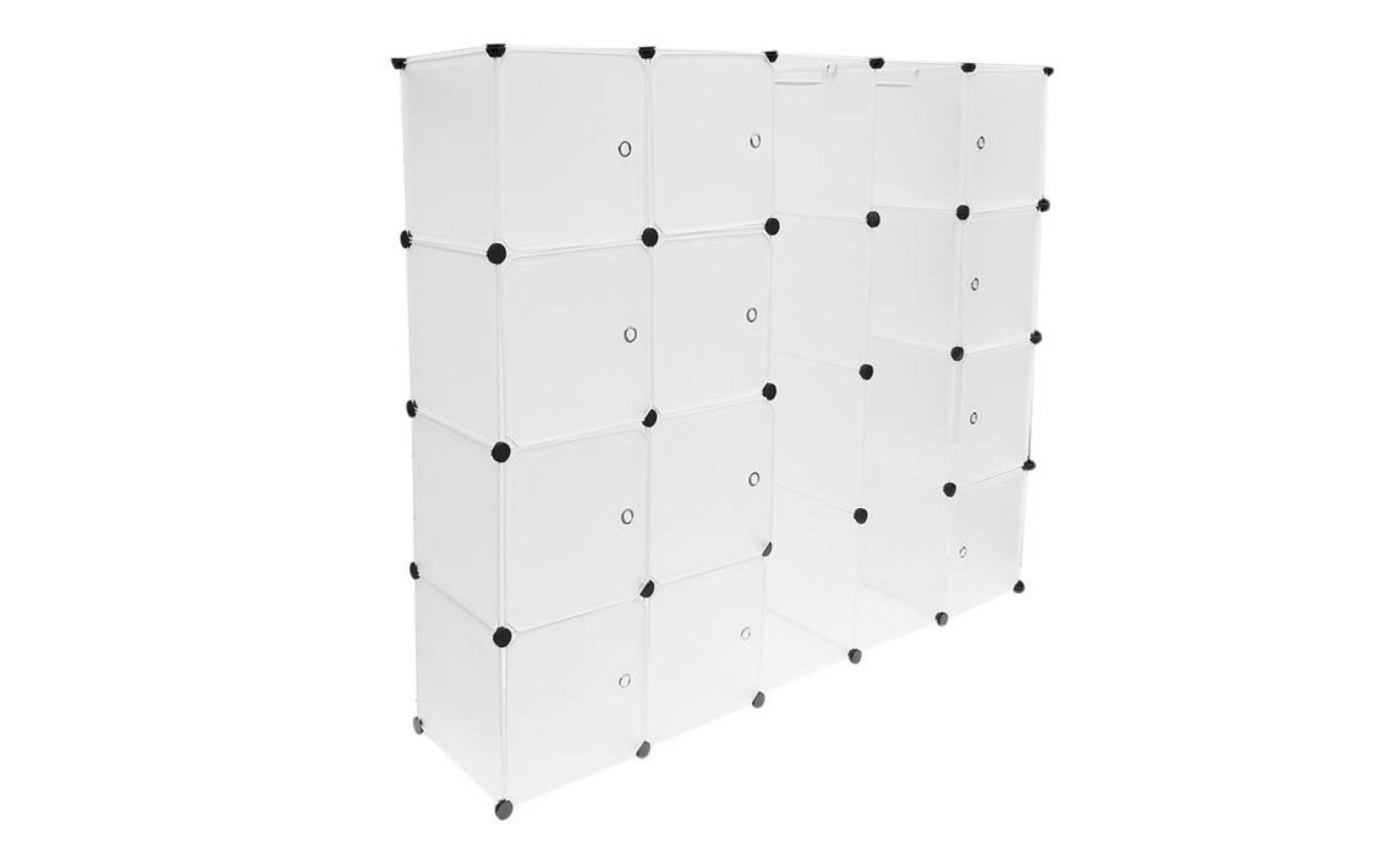 armoire placard organisateur boîte de rangement en résine cabinet bricolage grand 20 grilles blanc