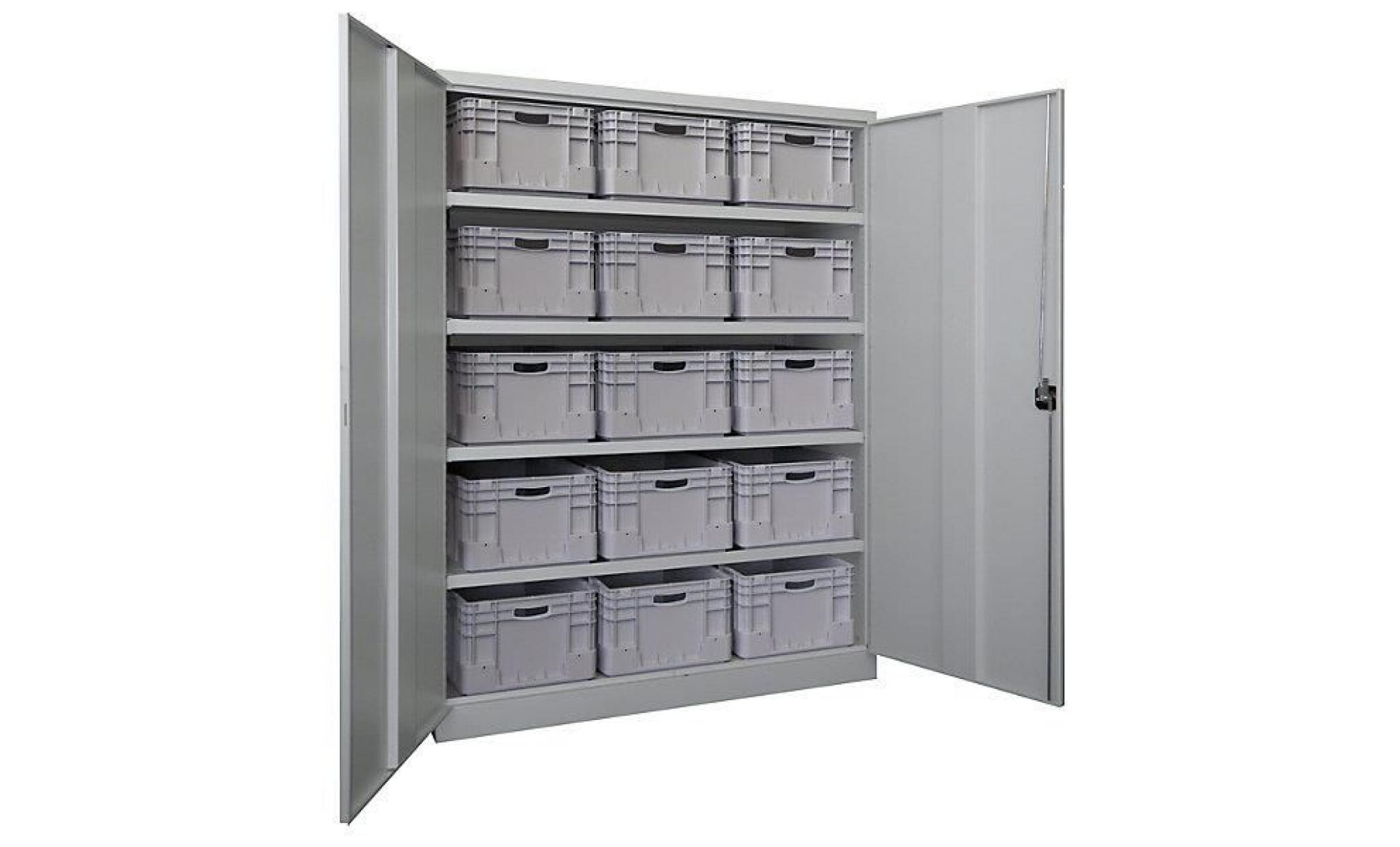 armoire pour charges lourdes, version extra large   h x l x profondeur 1950 x 1470 x 630 mm, 4 tablettes   gris/bleu  