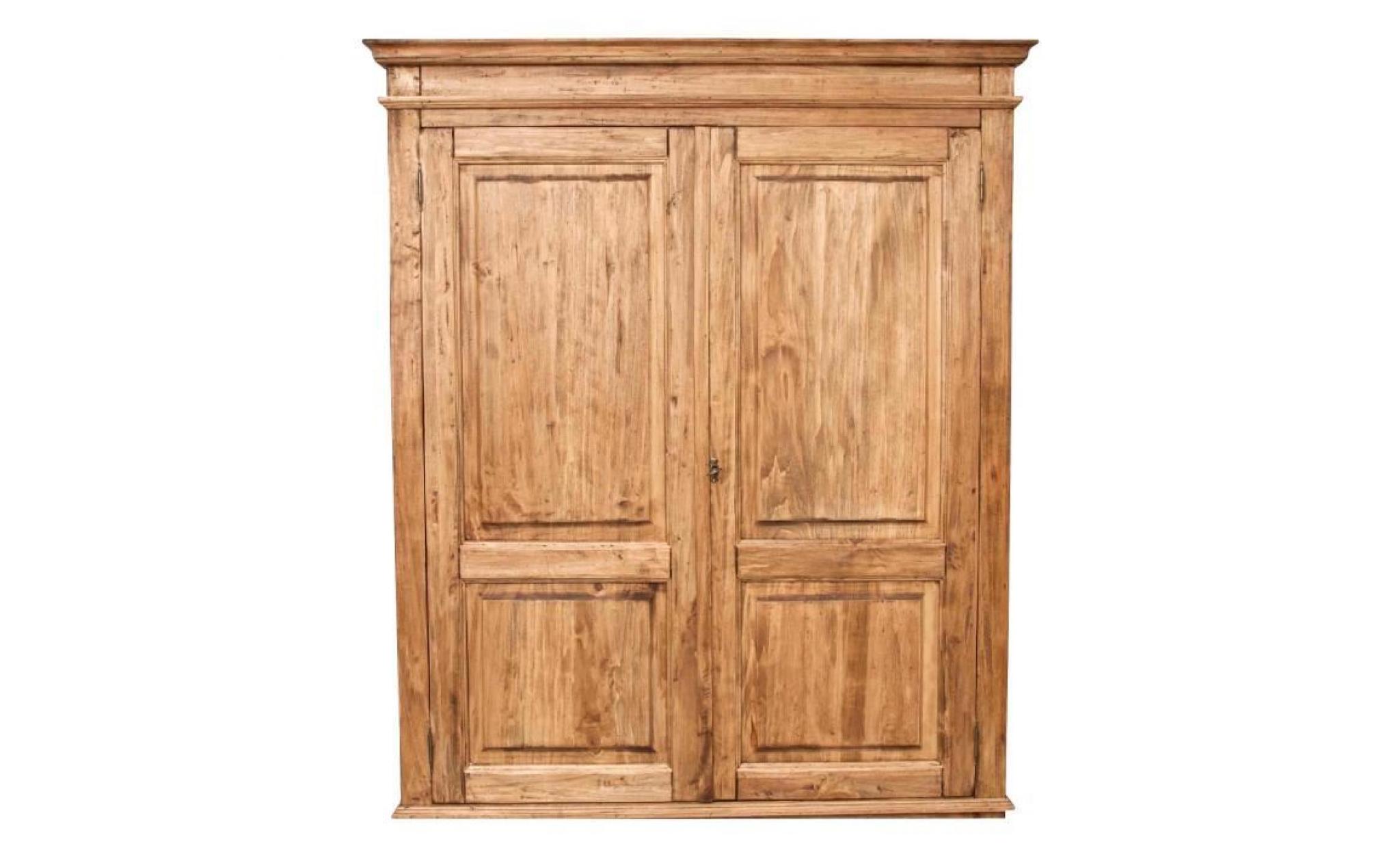 armoire rustique en bois massif de tilleul finition naturelle l120xpr59xh197 cm pas cher