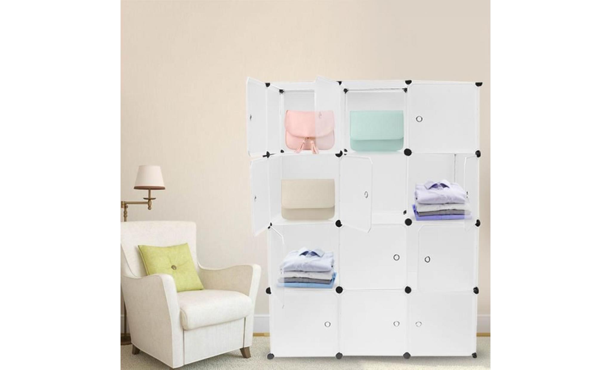 armoire simple en résine armoire de rangement bricolage et libre 12 blanc