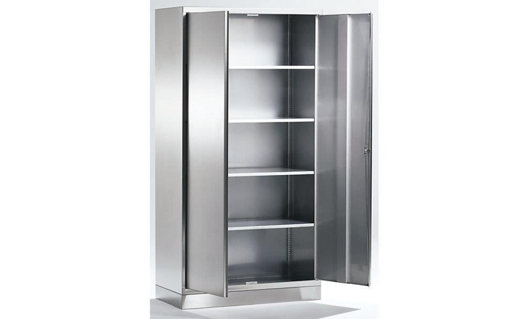 armoire universelle en inox   armoire à portes battantes h x l x p 1950 x 1000 x 500 mm   armoire armoire de vestiaire armoire