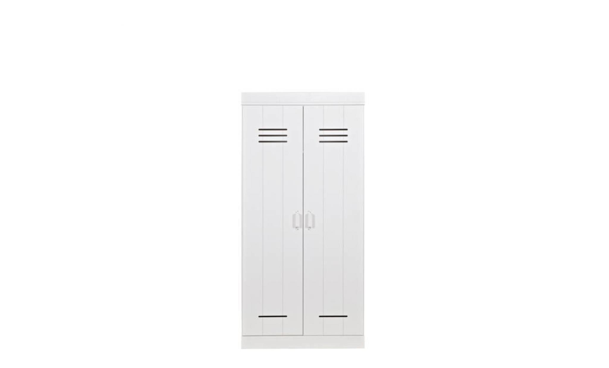 armoire vestiaire 2 portes connect couleur blanc