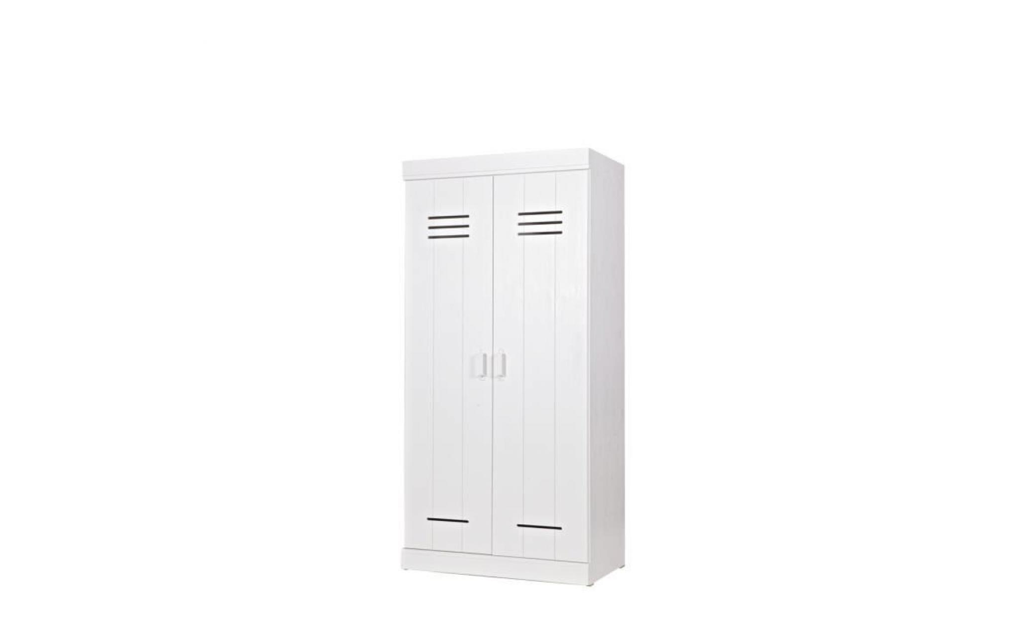 armoire vestiaire 2 portes connect couleur blanc pas cher