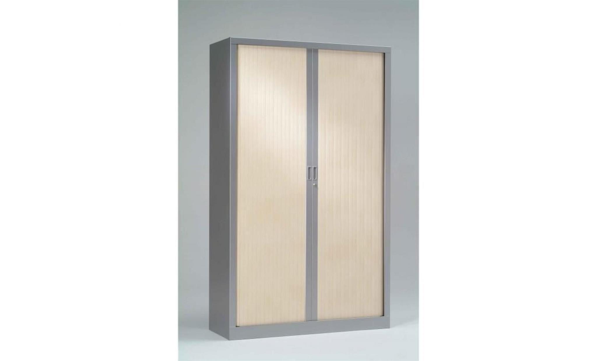 armoire vestiaire monobloc à rideaux h198xl60xp43 cm alu rideaux erable