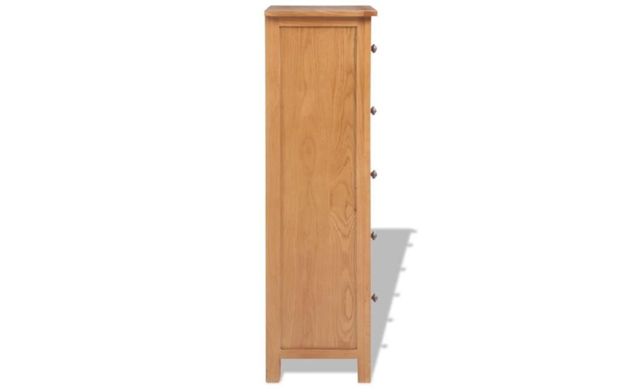 armoires de rangement commode avec tiroirs 45 x 32 x 115 cm chêne massif marron pas cher