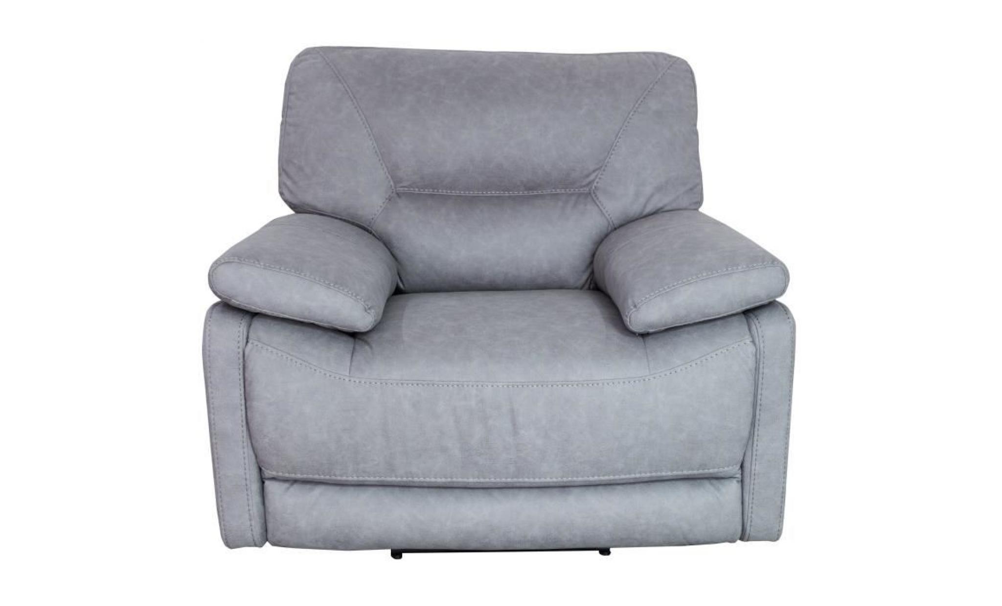 arthus fauteuil de relaxation électrique en tissu gris clair   classique   l 112 x p 98 cm