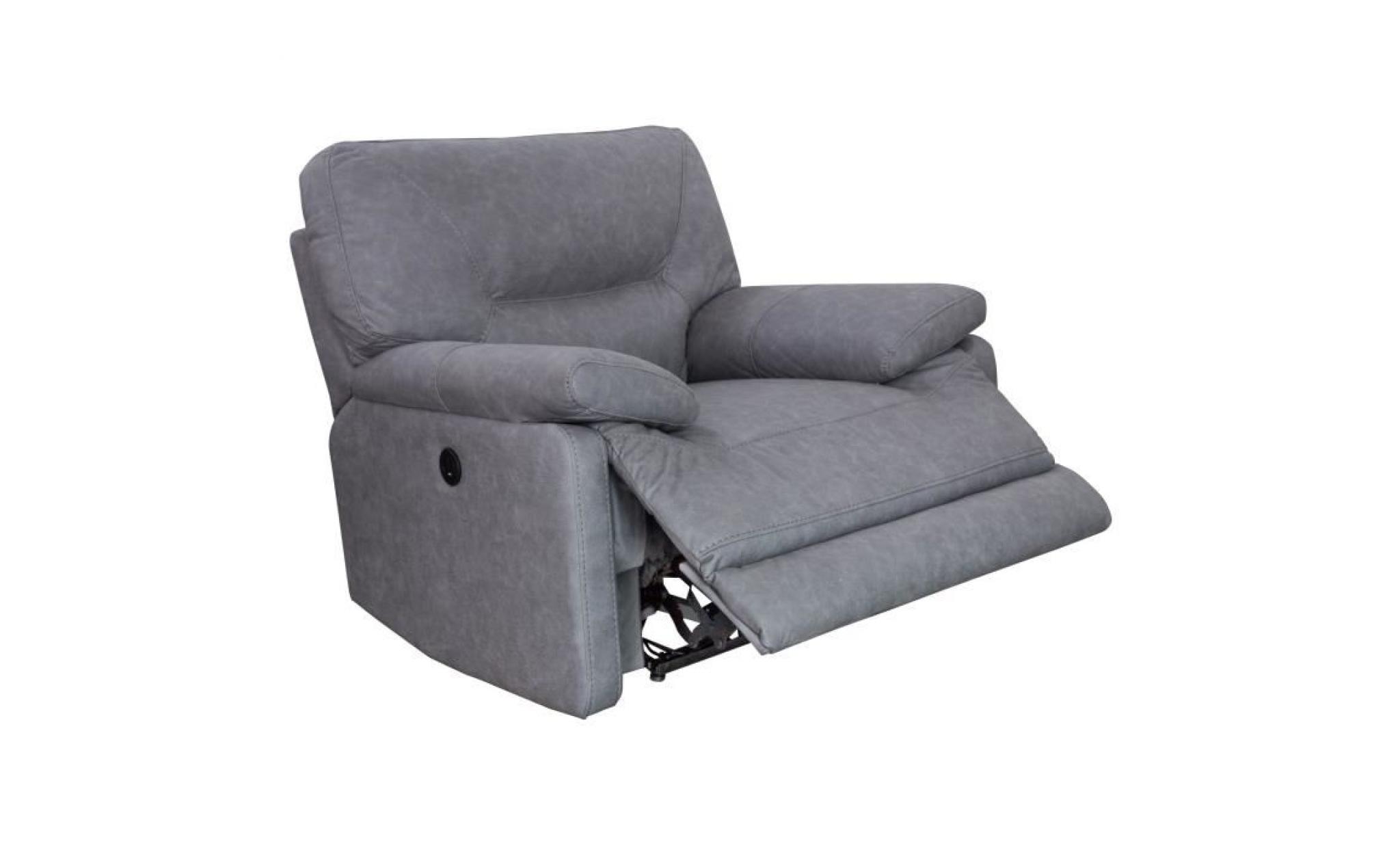 arthus fauteuil de relaxation électrique en tissu gris clair   classique   l 112 x p 98 cm pas cher