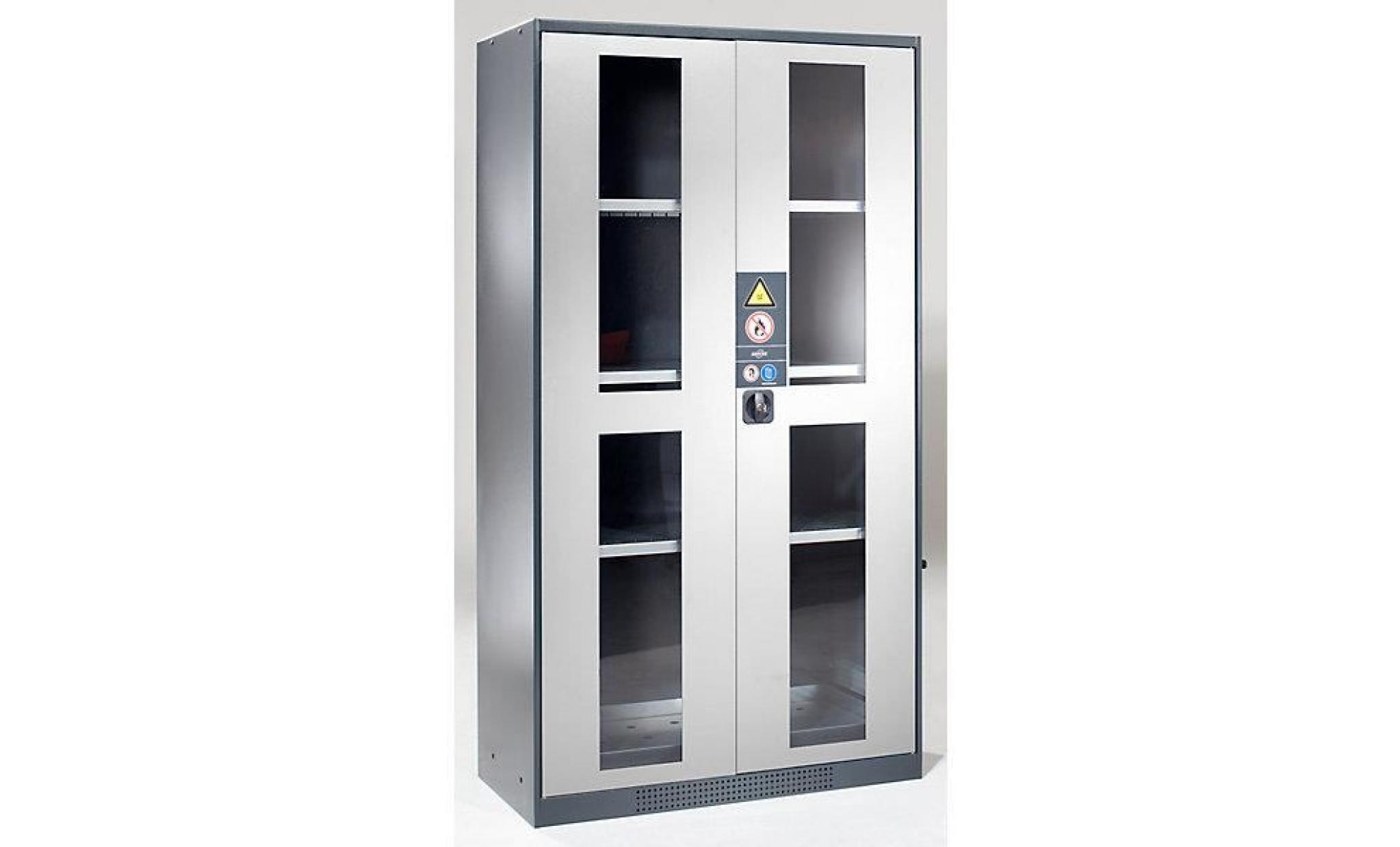 asecos armoire pour produits chimiques   porte vitrée coloris portes gris clair ral 7035   armoire armoire de protection armoire de