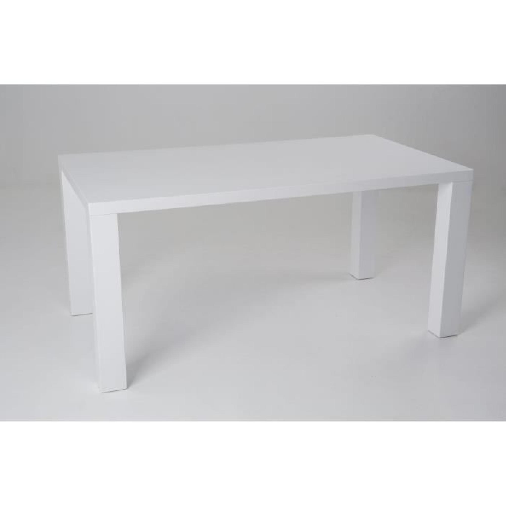 ASHLOW Table à manger 160x90 cm - Laqué blanc brillant pas cher