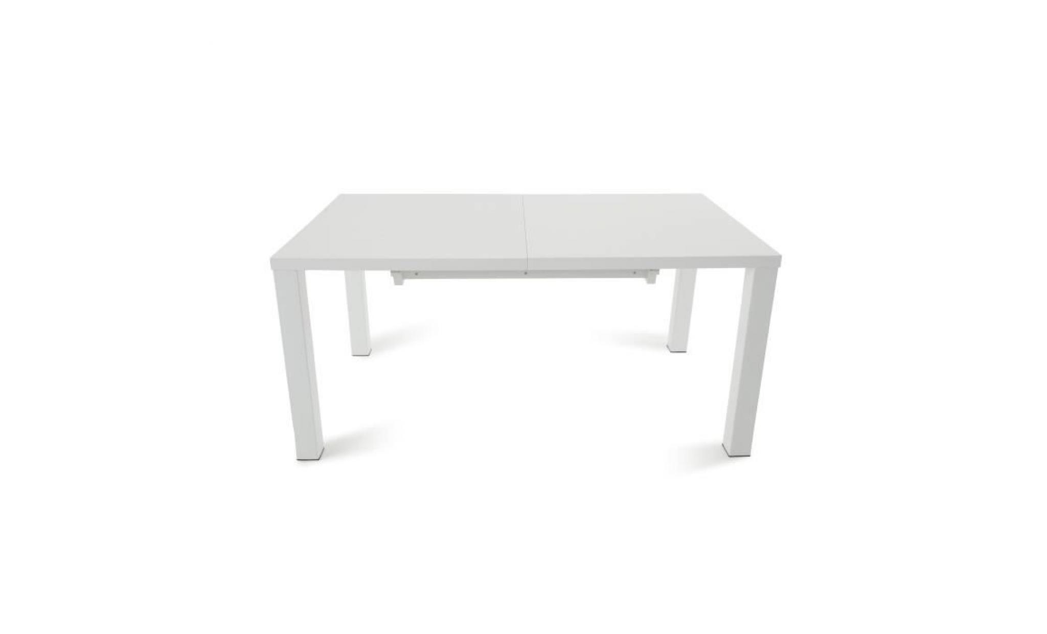 ashlow table à manger extensible de 8 à 10 personnes style contemporain en mdf + pieds en acier laqué gris   l 160 250 x l 90 cm pas cher