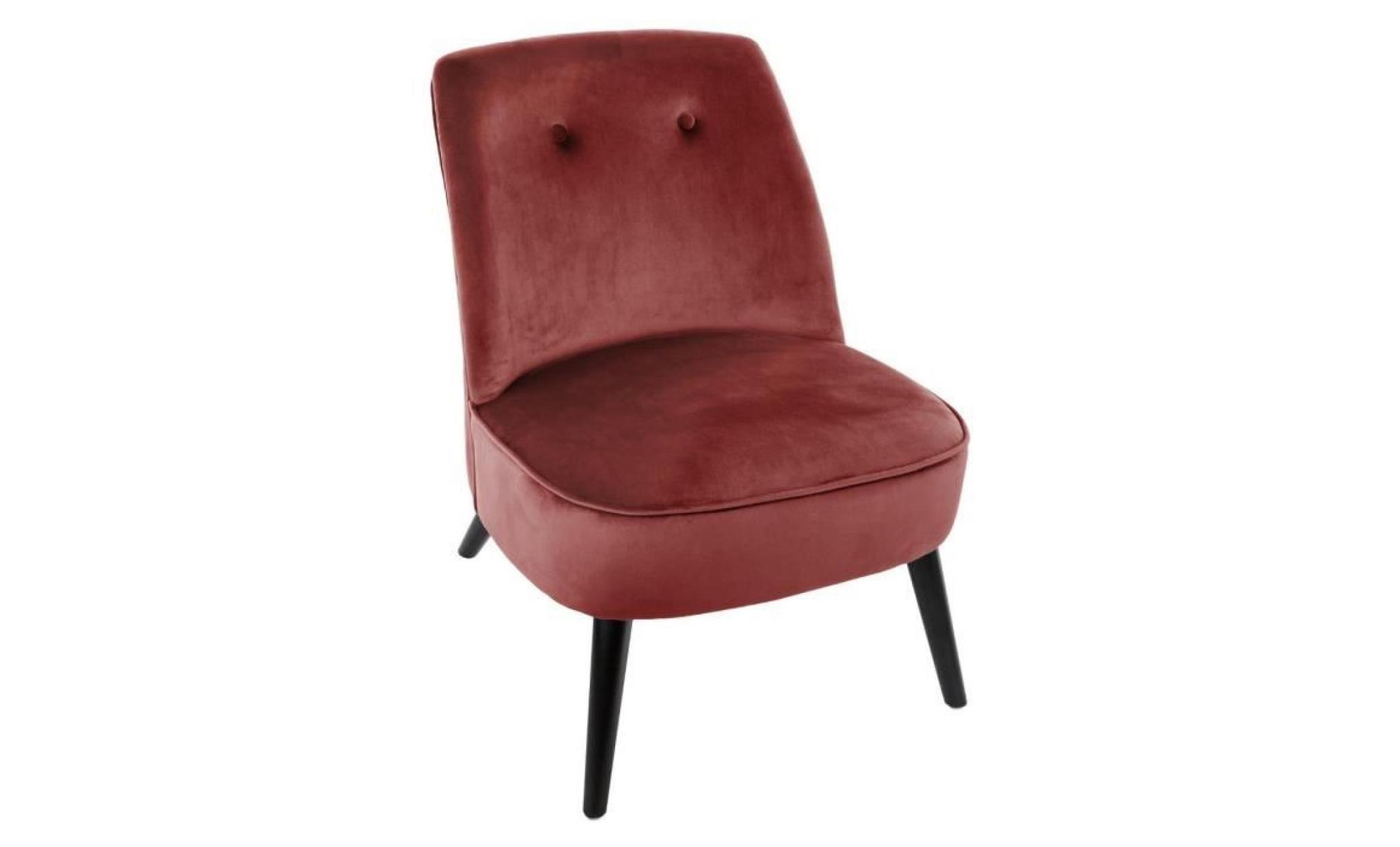 atmosphera   fauteuil velours rose myra l, 57 x l, 70 x h, 71,5 cm rose