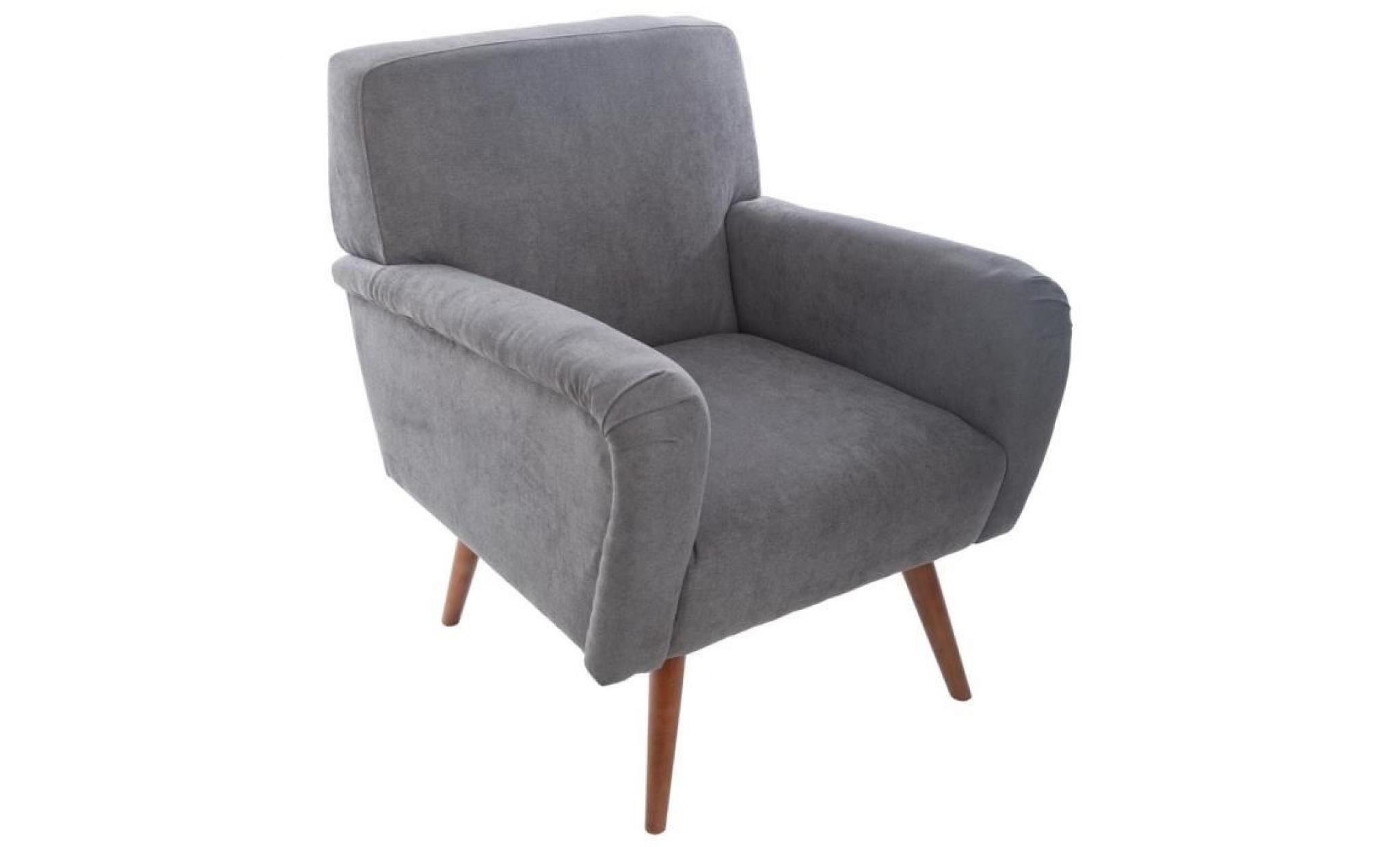 atmosphera   fauteuil vintage gris l, 73 x l, 78 x h, 81 cm gris