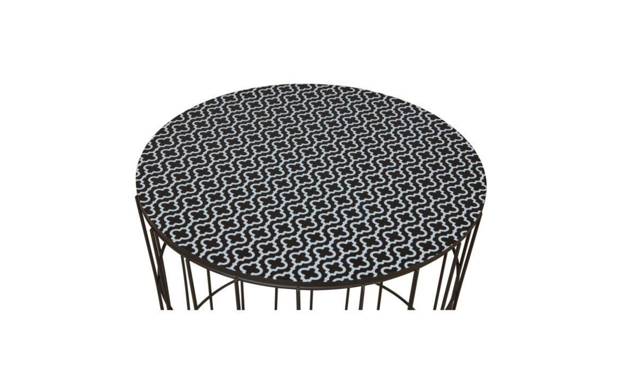 austral 3 tables basses rondes style contemporain en métal noir   d 35 cm   40 cm et 45 cm pas cher