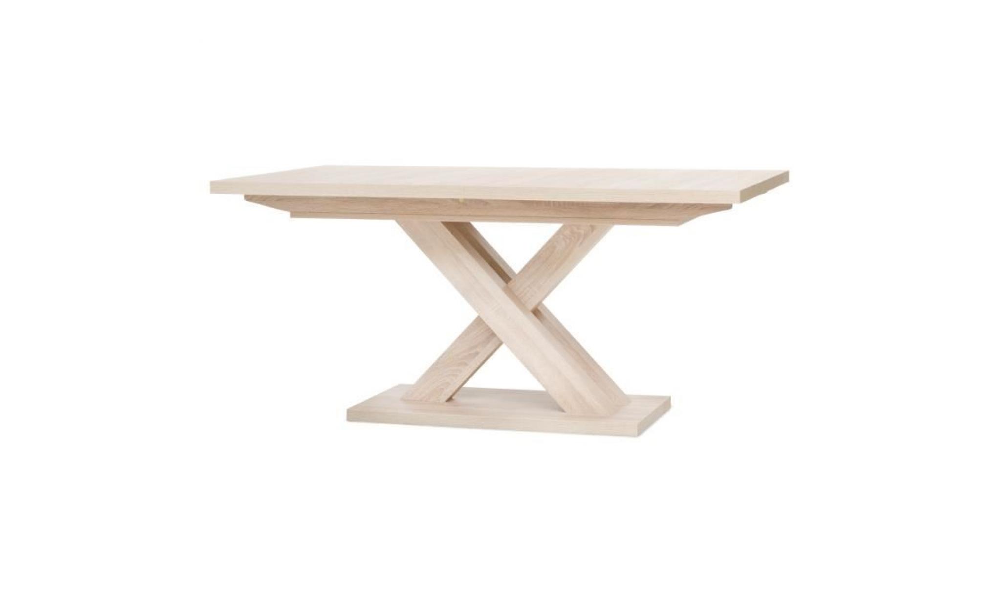 avant table extensible mélaminé style contemporain   pieds central en croix   l 160 à 200 cm