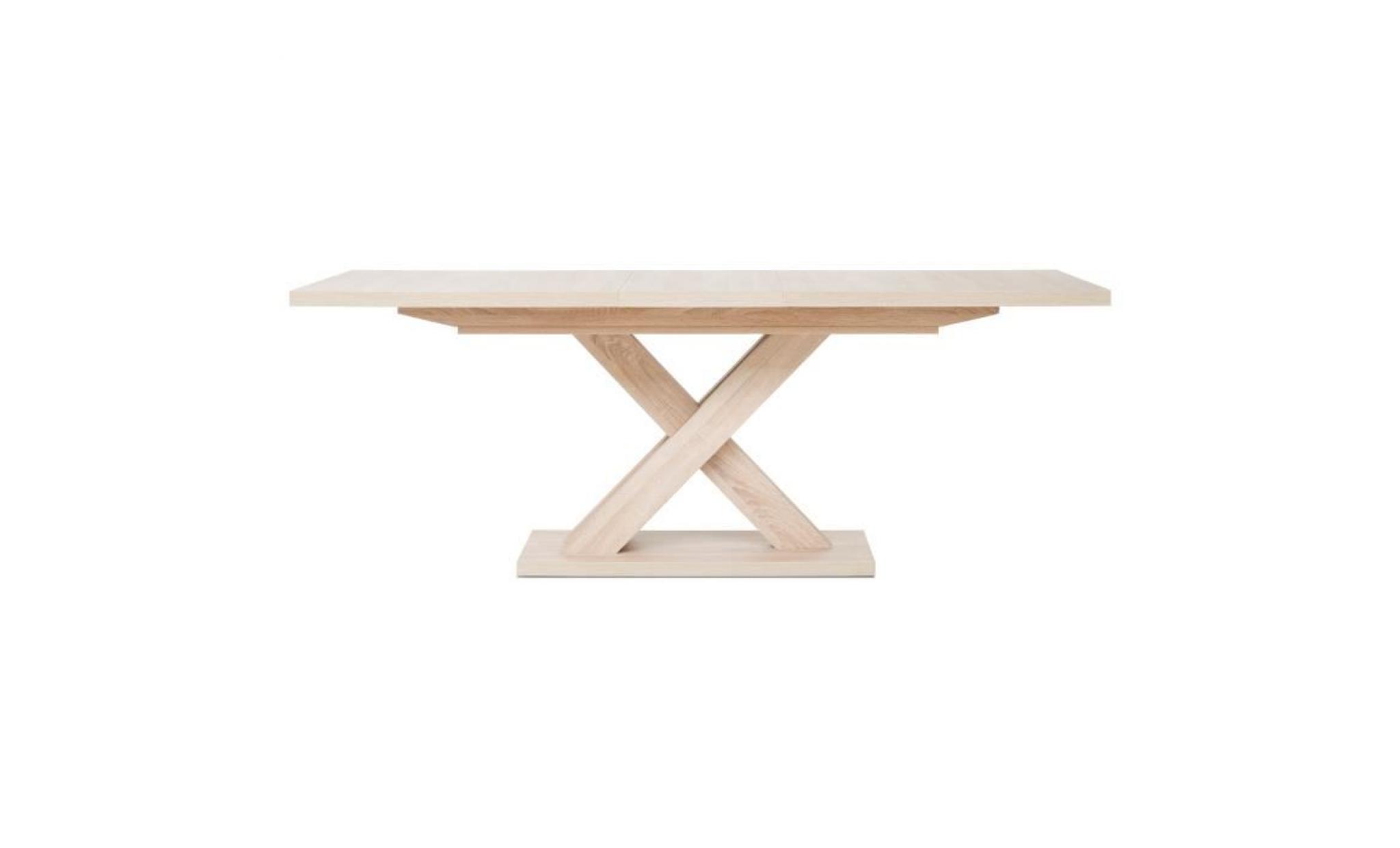 avant table extensible mélaminé style contemporain   pieds central en croix   l 160 à 200 cm pas cher