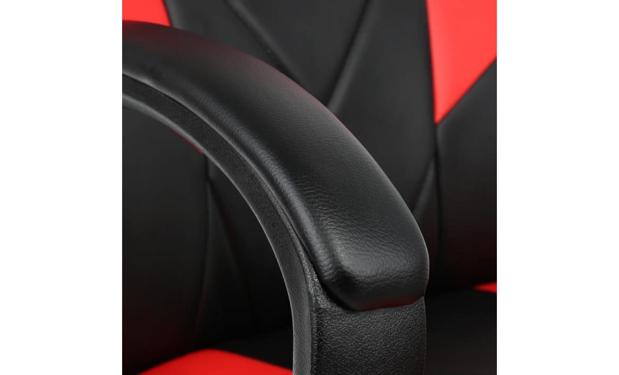 bacher fauteuil de bureau chaise de bureau reglable en simili cuir rouge noir pas cher