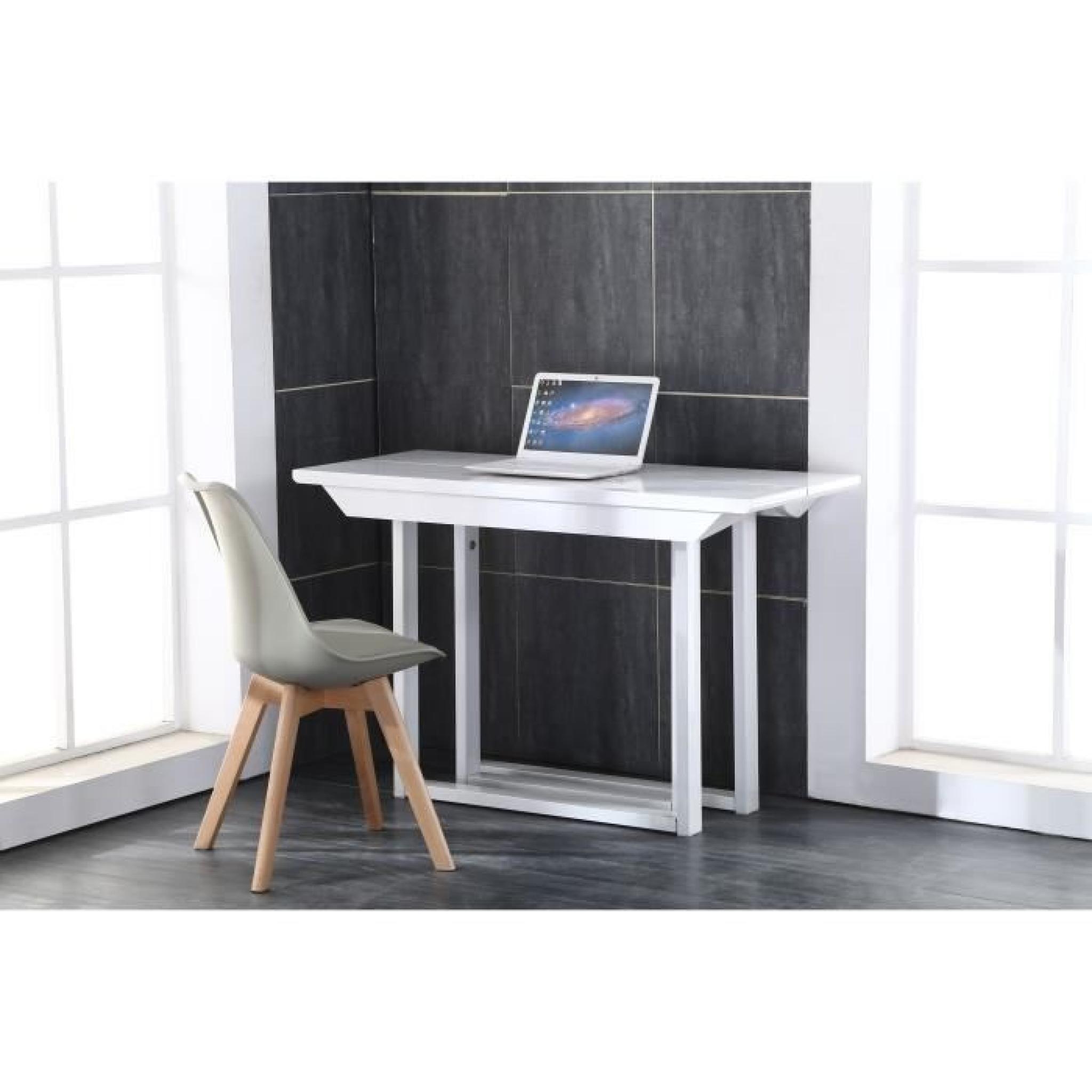 BACK Table console extensible 120x50-250cm blanc laqué