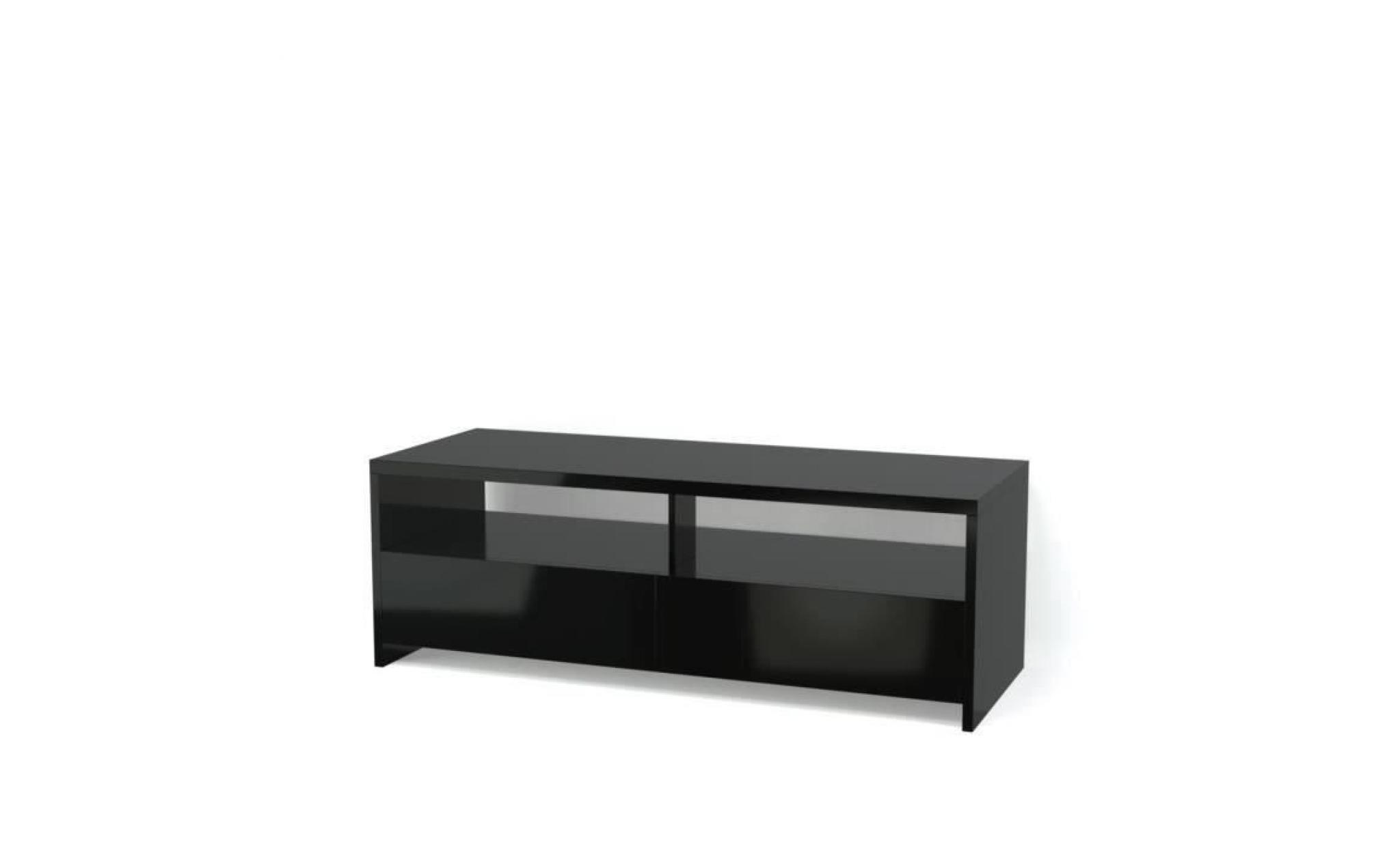 banco meuble tv contemporain noir brillant   l 110 cm