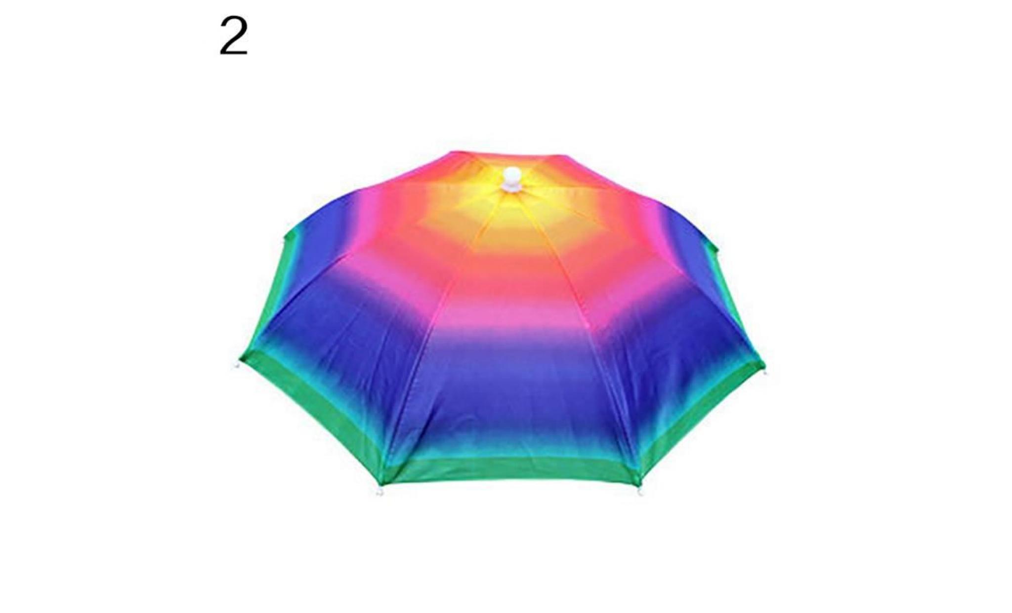 bandeau réglable soleil pluie sport de plein air pliable parapluie de pêche chapeau bonnet multicolore