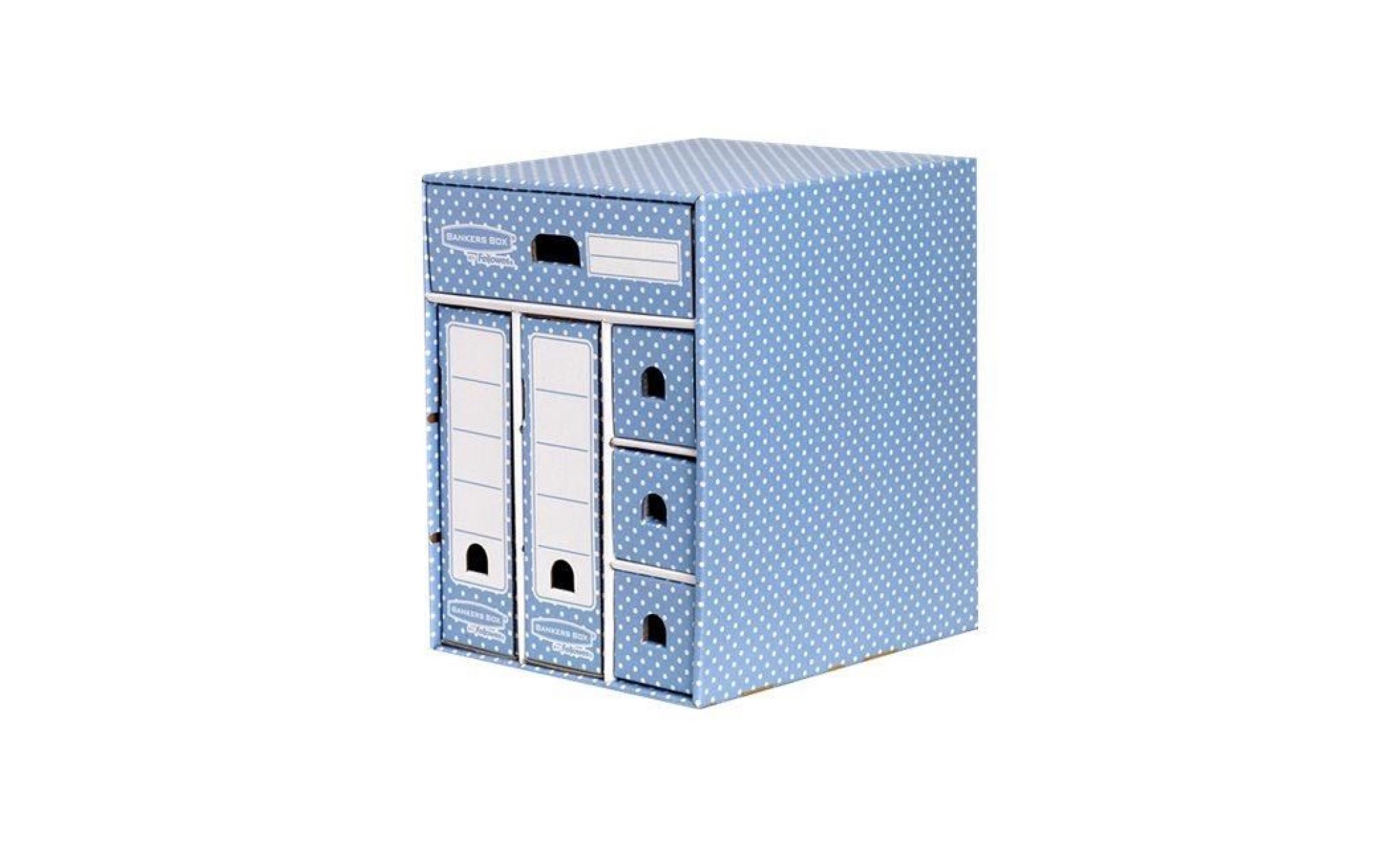 bankers box multi unit bloc de classement à tiroirs paysage blanc, bleu