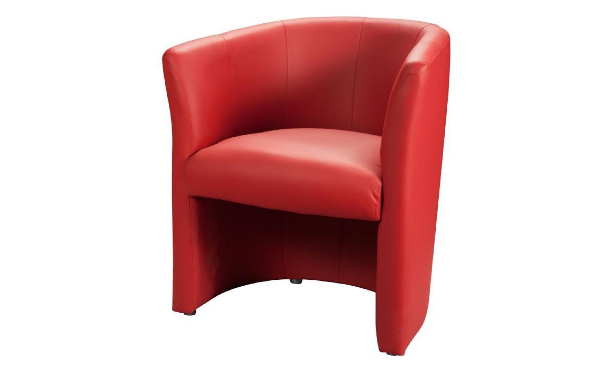 baya fauteuil cabriolet   simili rouge   l 65 x p 57 cm