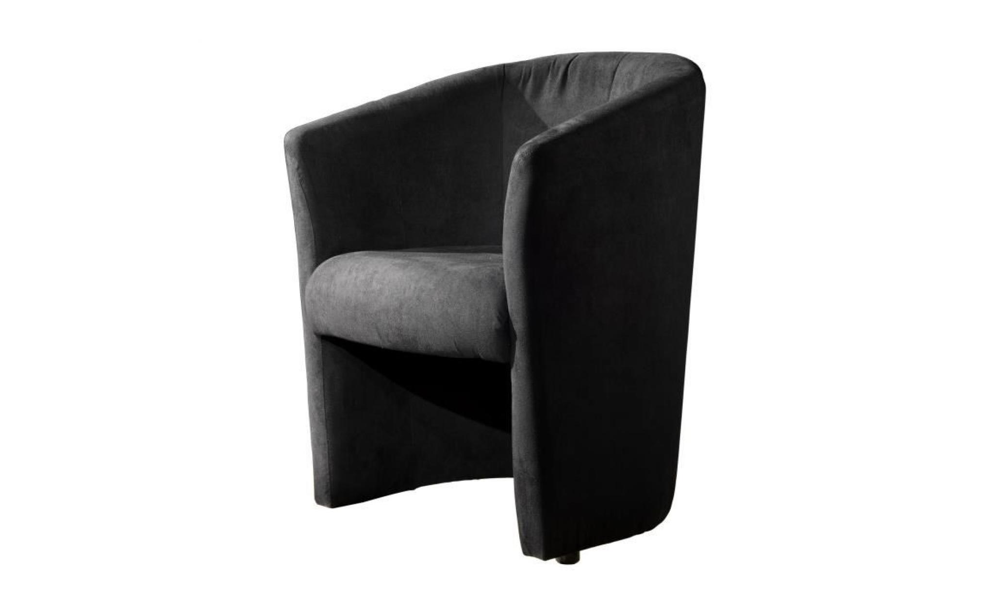 baya fauteuil cabriolet   tissu noir   l 65 x p 57 cm
