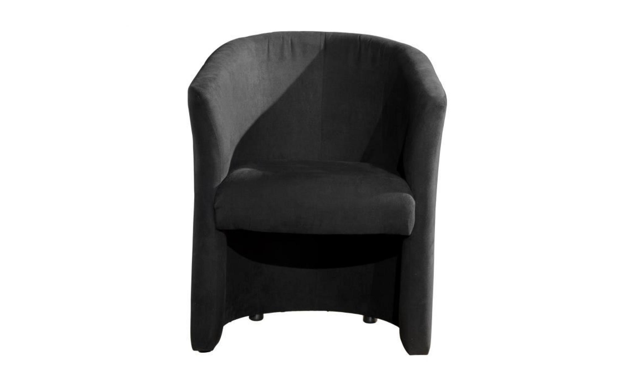 baya fauteuil cabriolet   tissu noir   l 65 x p 57 cm pas cher
