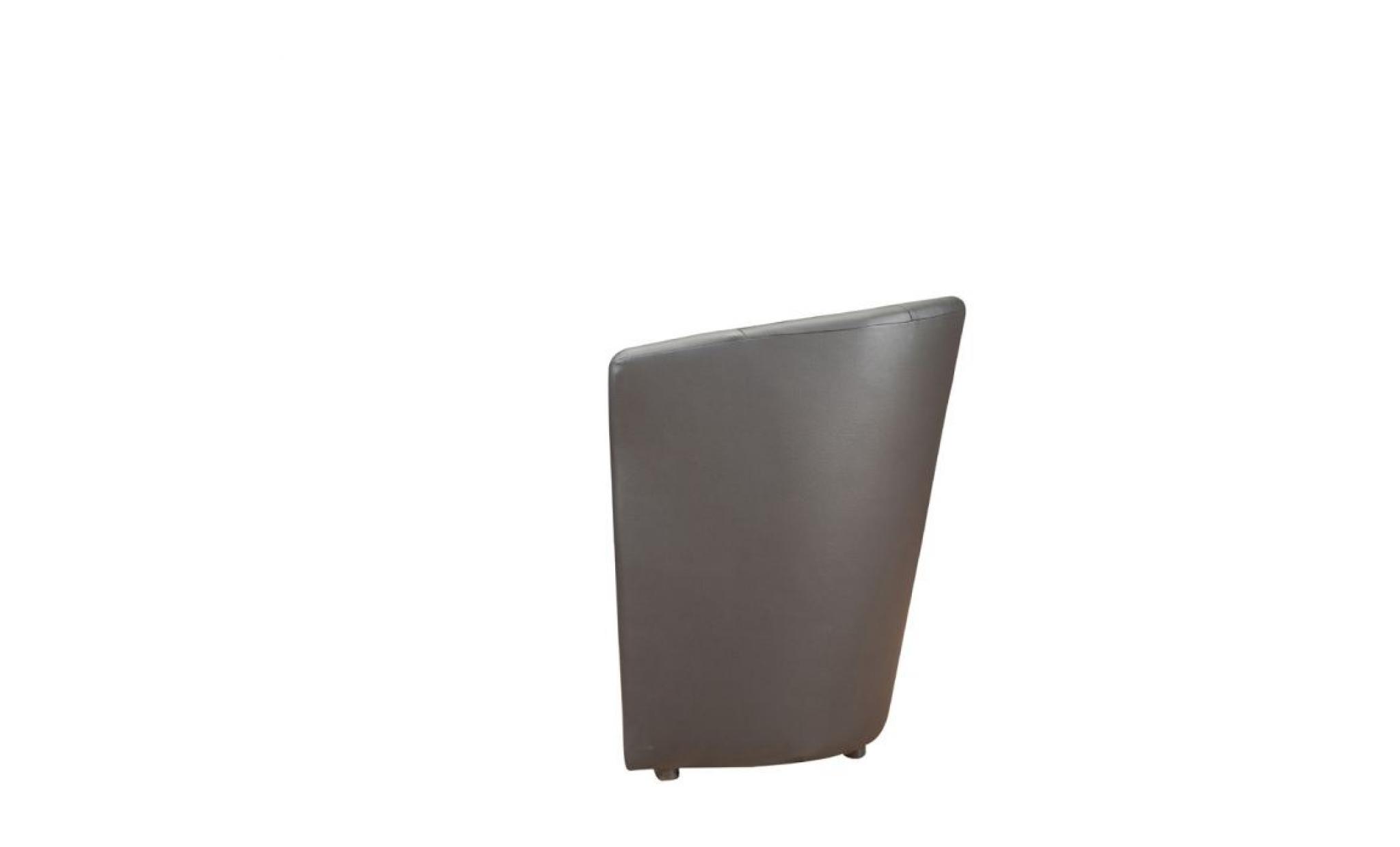 baya fauteuil cabriolet   simili gris anthracite   l 65 x p 57 cm pas cher