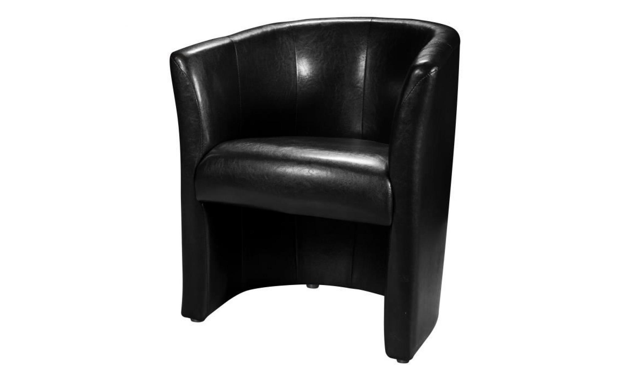 baya fauteuil cabriolet   simili noir   l 65 x p 57 cm