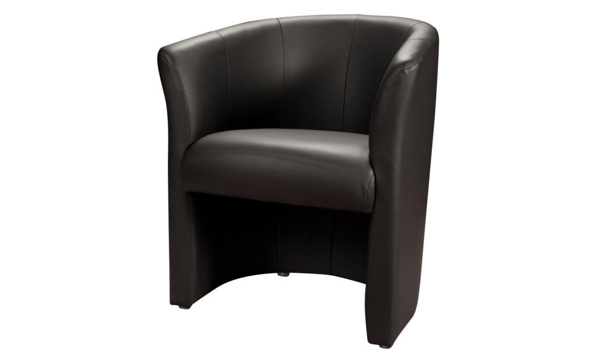baya fauteuil en simili noir cabriolet   style contemporain   l 44 x p 49 cm