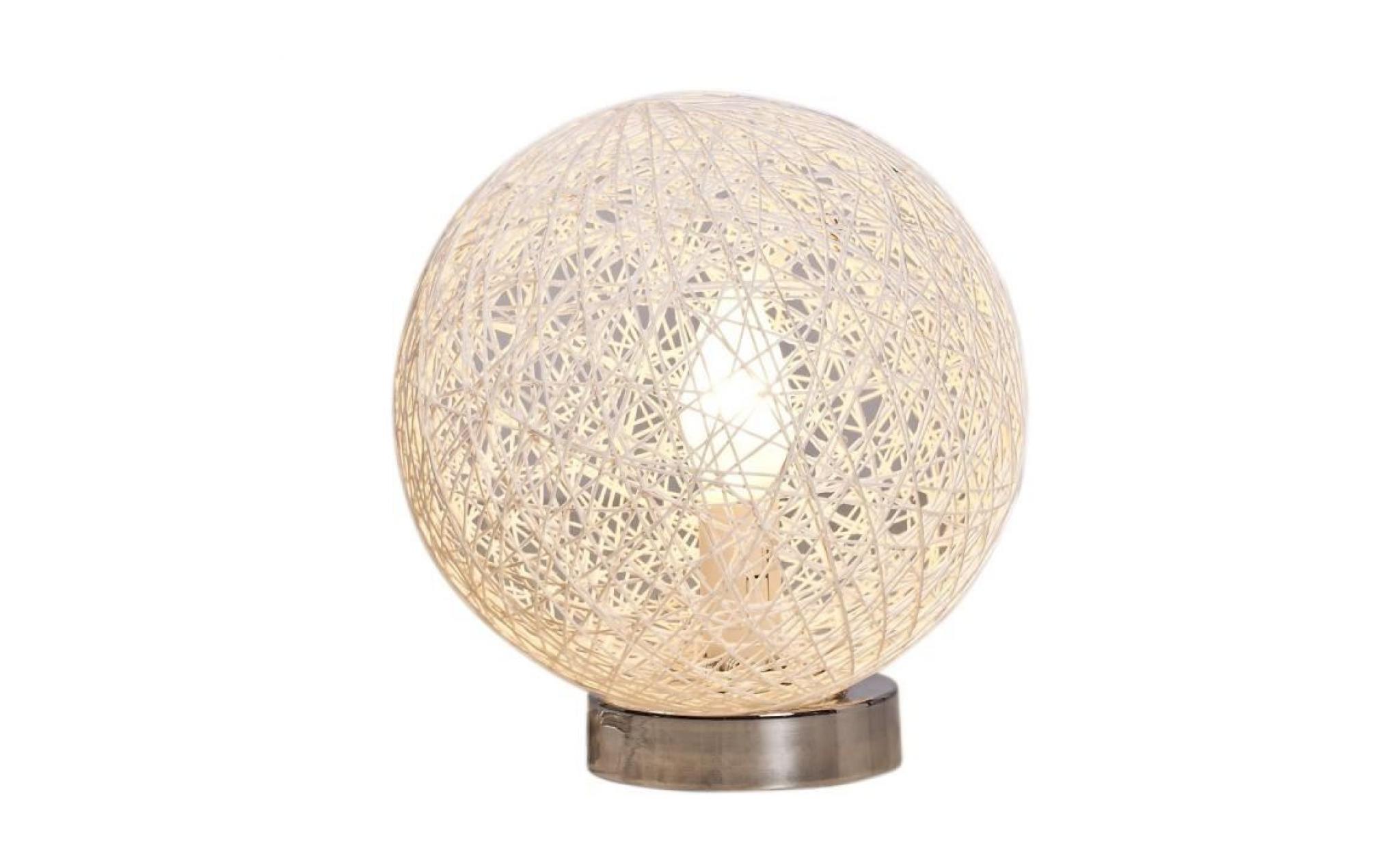 baya lampe à poser boule rotin, diamètre 20cm. hauteur 24cm pas cher
