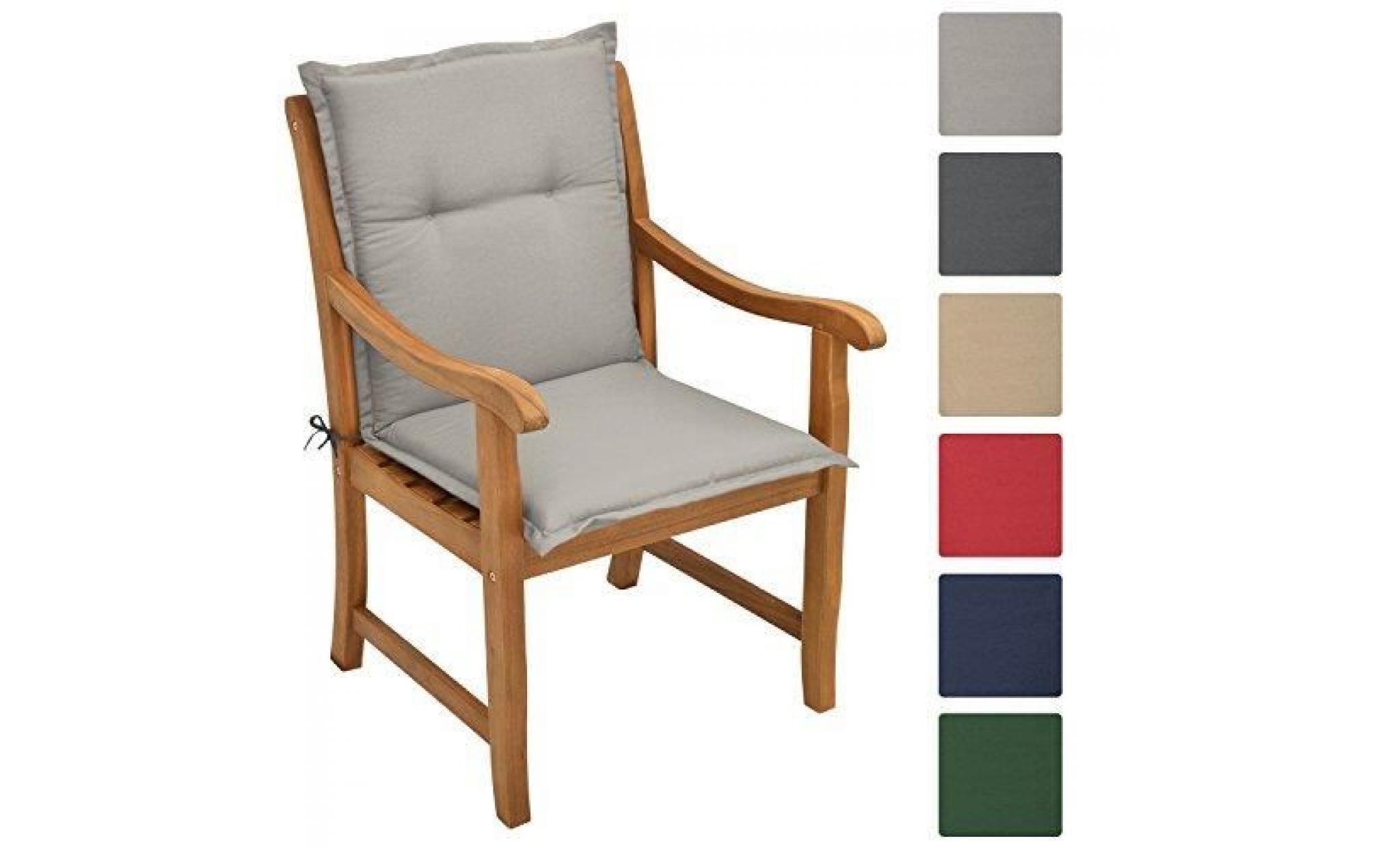 beautissu coussin loft nl 100x50x6cm   gris clair   pour chaise fauteuil de jardin terrasse