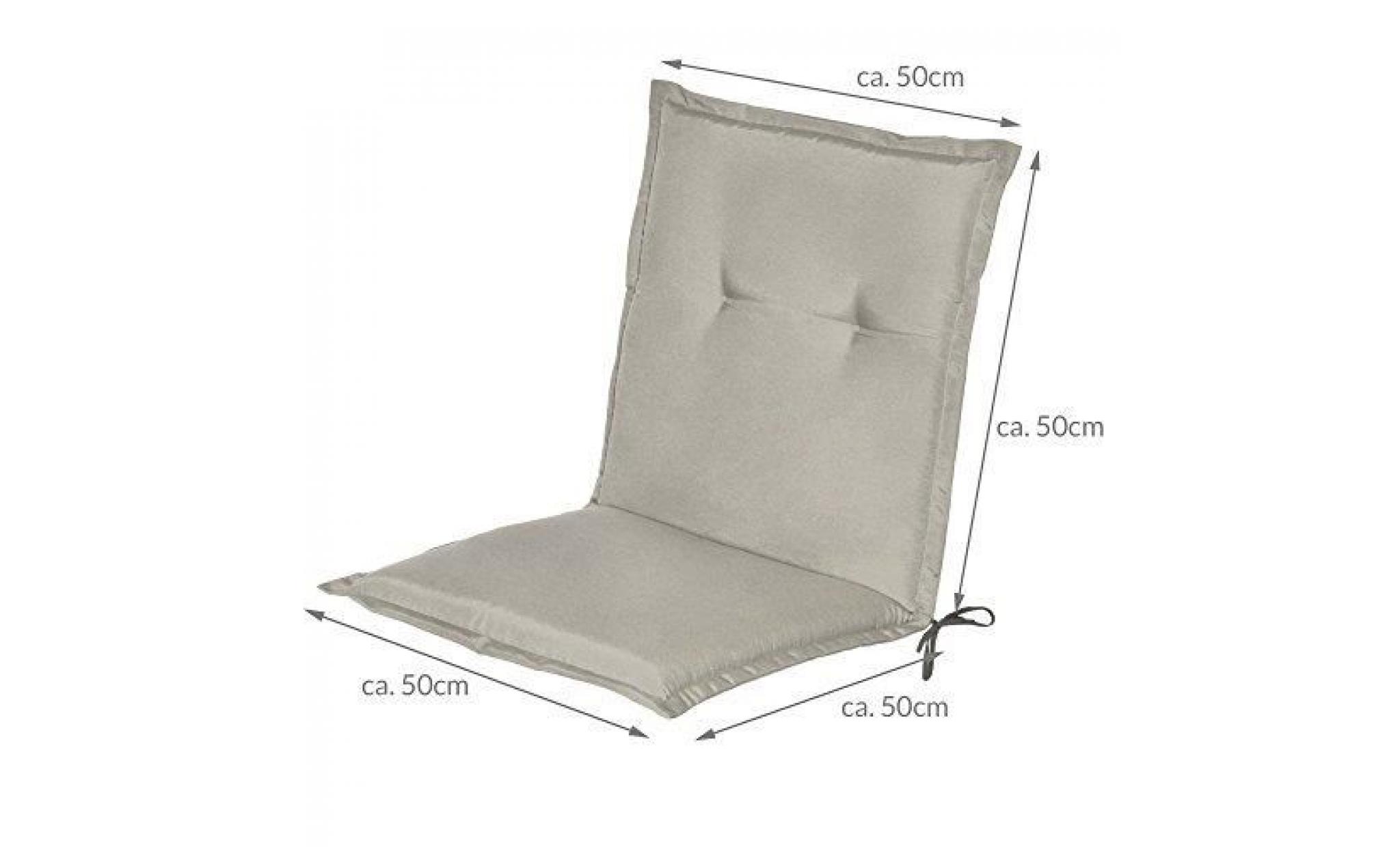 beautissu coussin loft nl 100x50x6cm   gris clair   pour chaise fauteuil de jardin terrasse pas cher