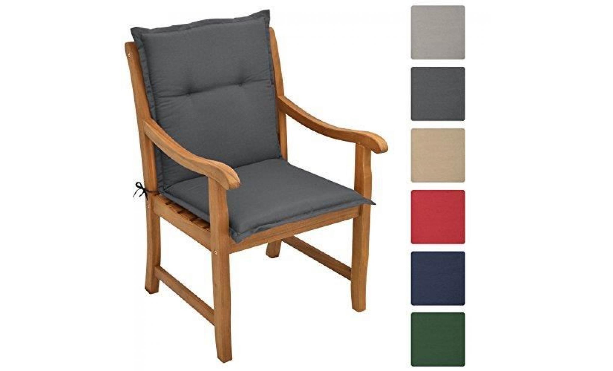 beautissu coussin loft nl 100x50x6cm   gris graphite   pour chaise fauteuil de jardin terrasse
