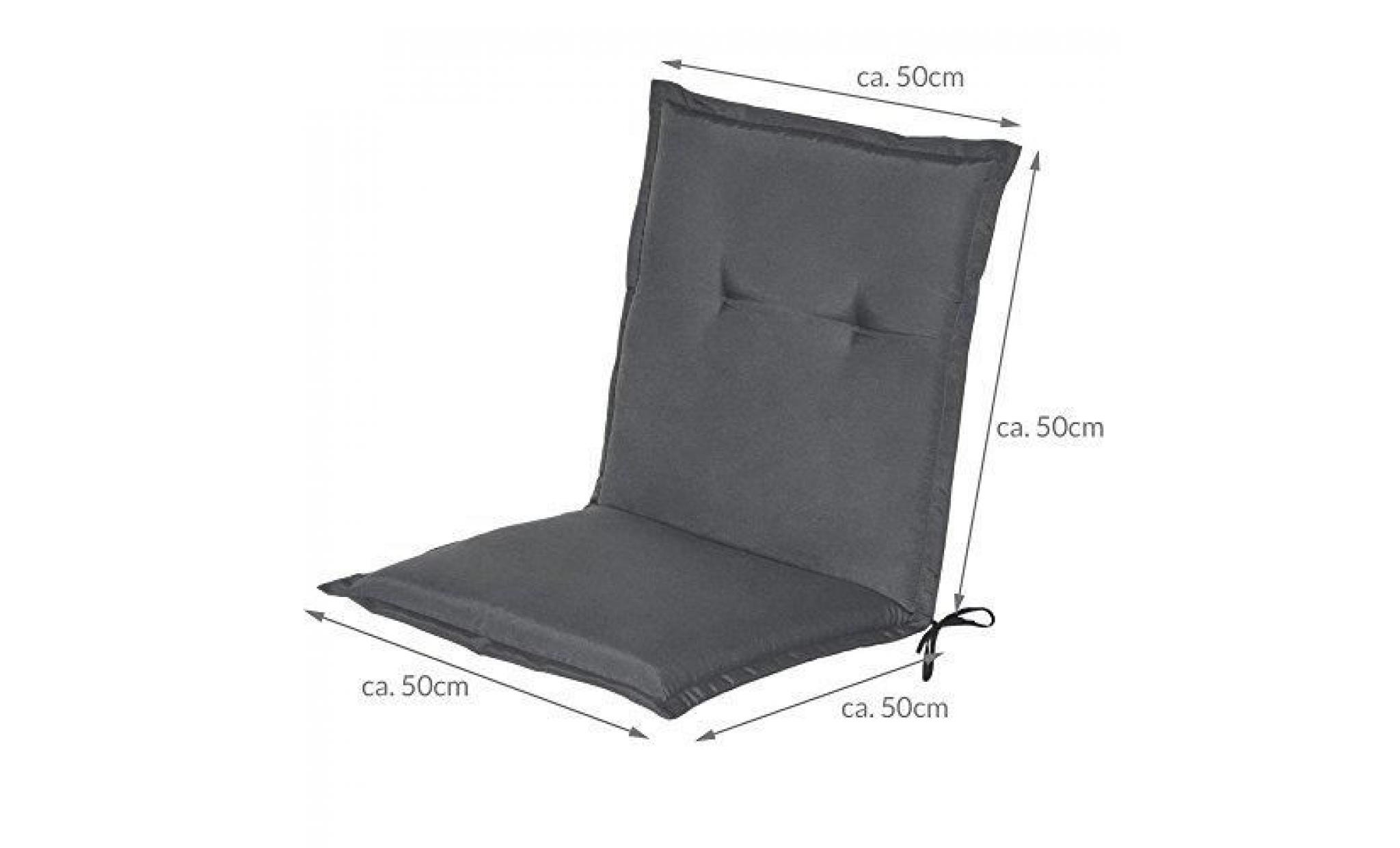 beautissu coussin loft nl 100x50x6cm   gris graphite   pour chaise fauteuil de jardin terrasse pas cher