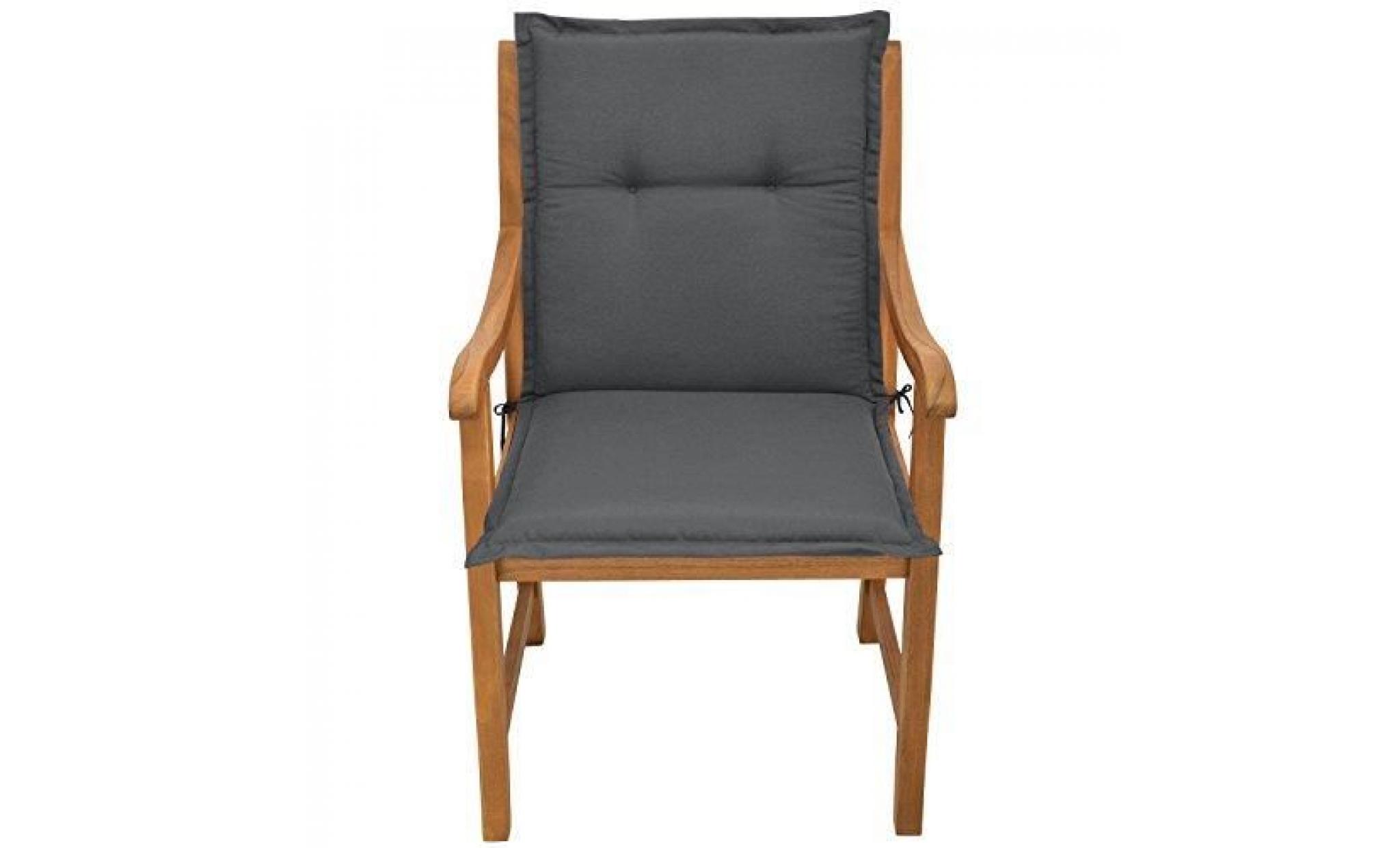 beautissu coussin loft nl 100x50x6cm   gris graphite   pour chaise fauteuil de jardin terrasse pas cher