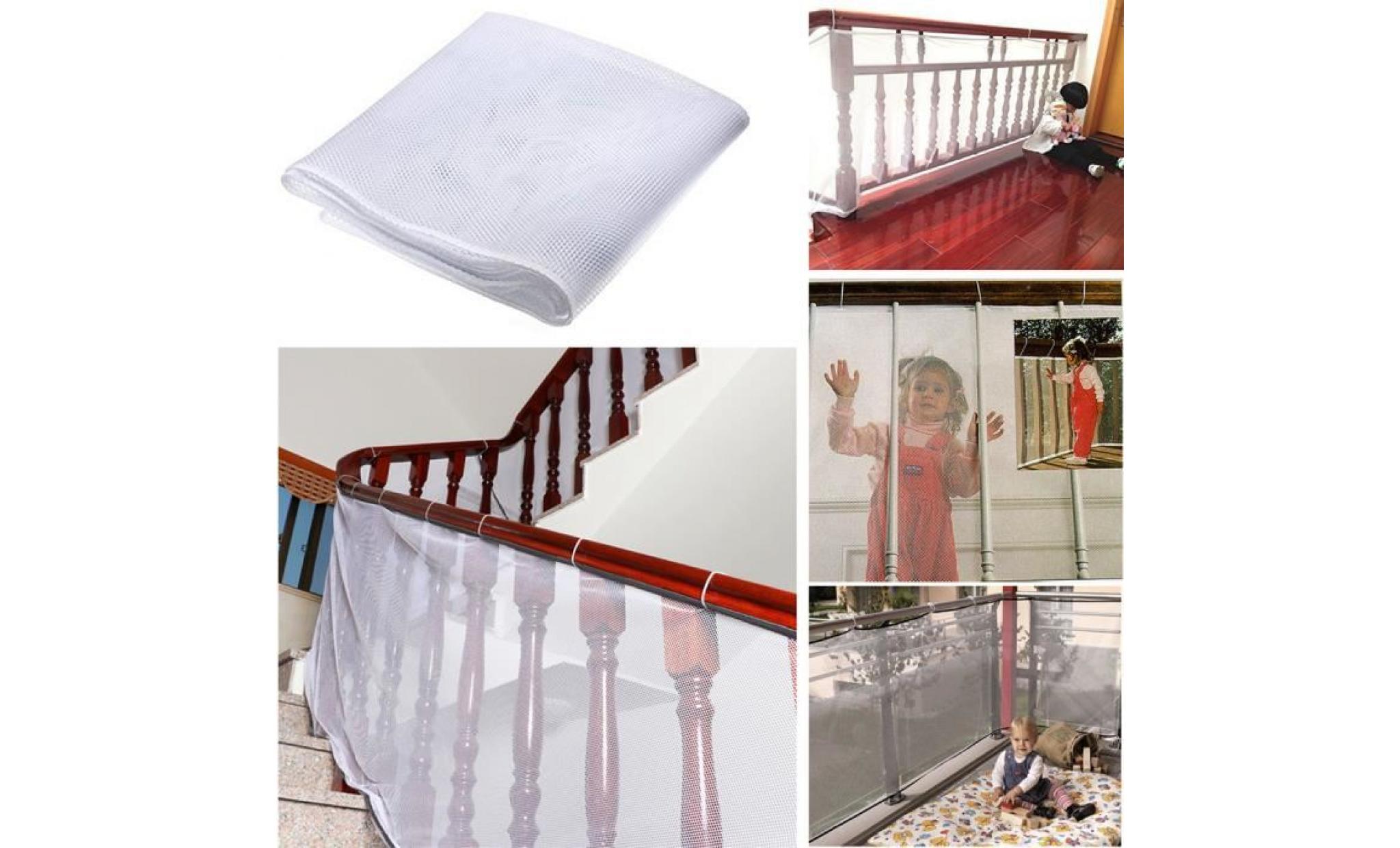 bébé enfants sécurité épaissir clôture net maison balcon escalier garde corps garde blanc 200 * 77cm