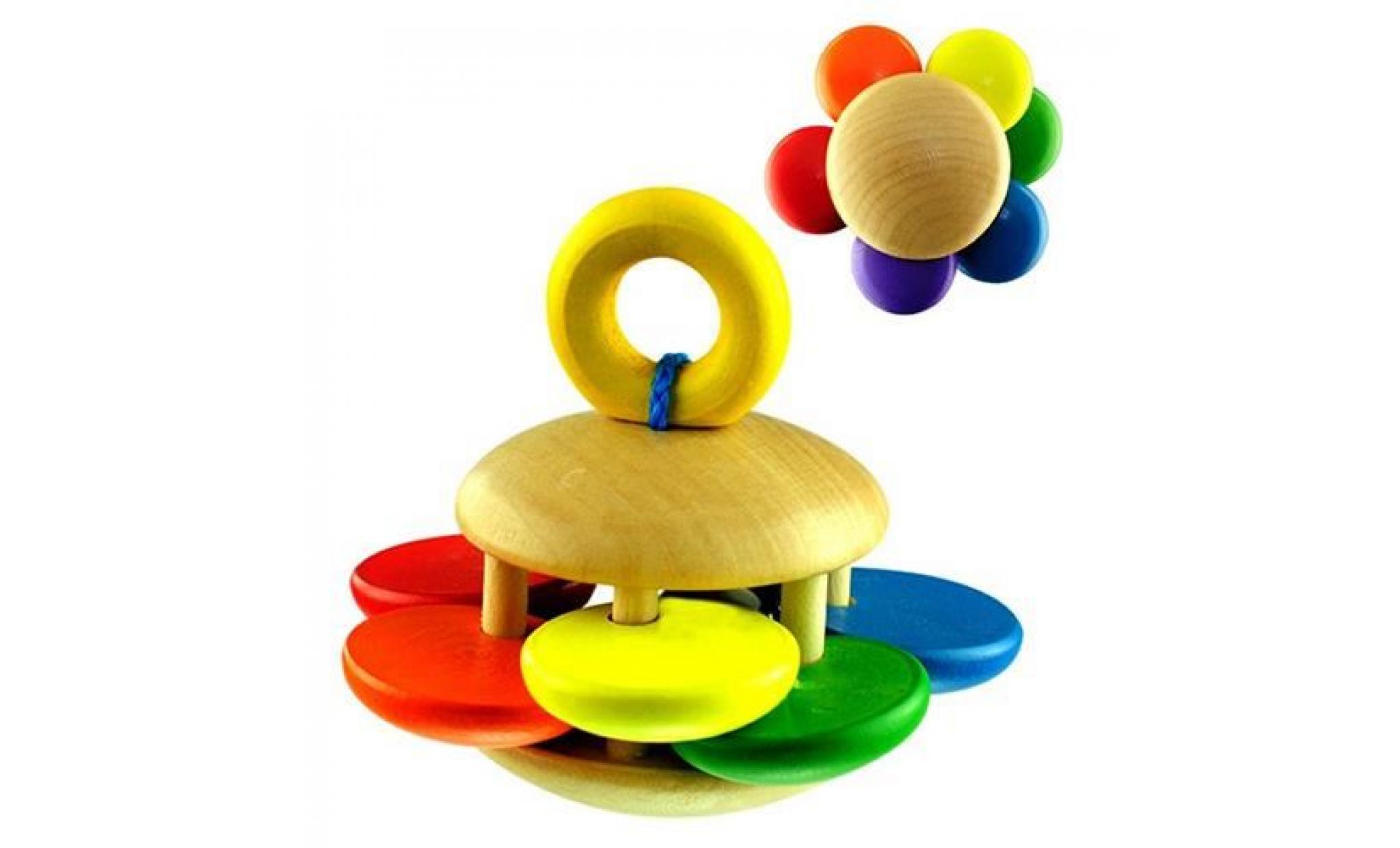 bébé mignon enfants coloré en bois hochet jouet handbell musical éducation bell jouets pas cher