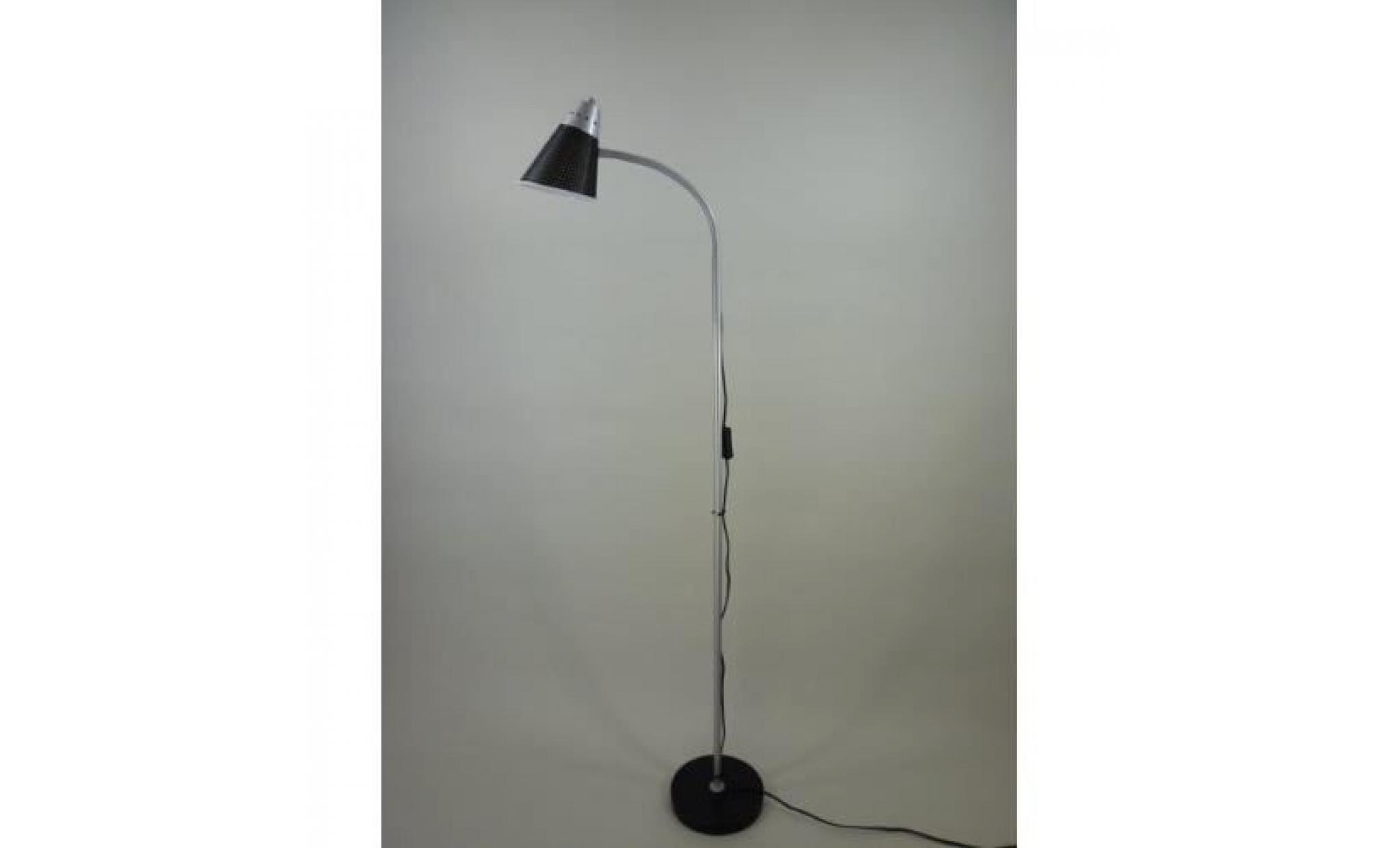 bella vita dapo lampadaire liseuse lampadaire lisa noir argent approprié pratiquement réglable avec bras flexible, pour ampoule