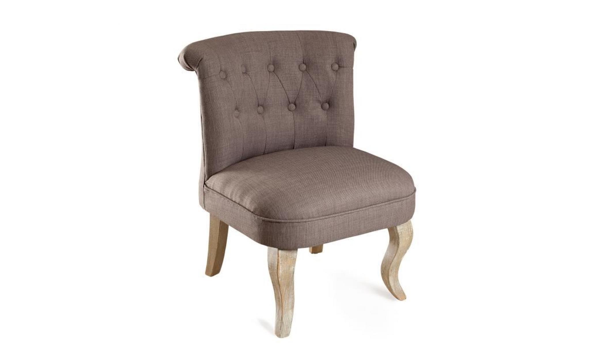 betty fauteuil en tissu havane   classique   l 58 x p 63 cm