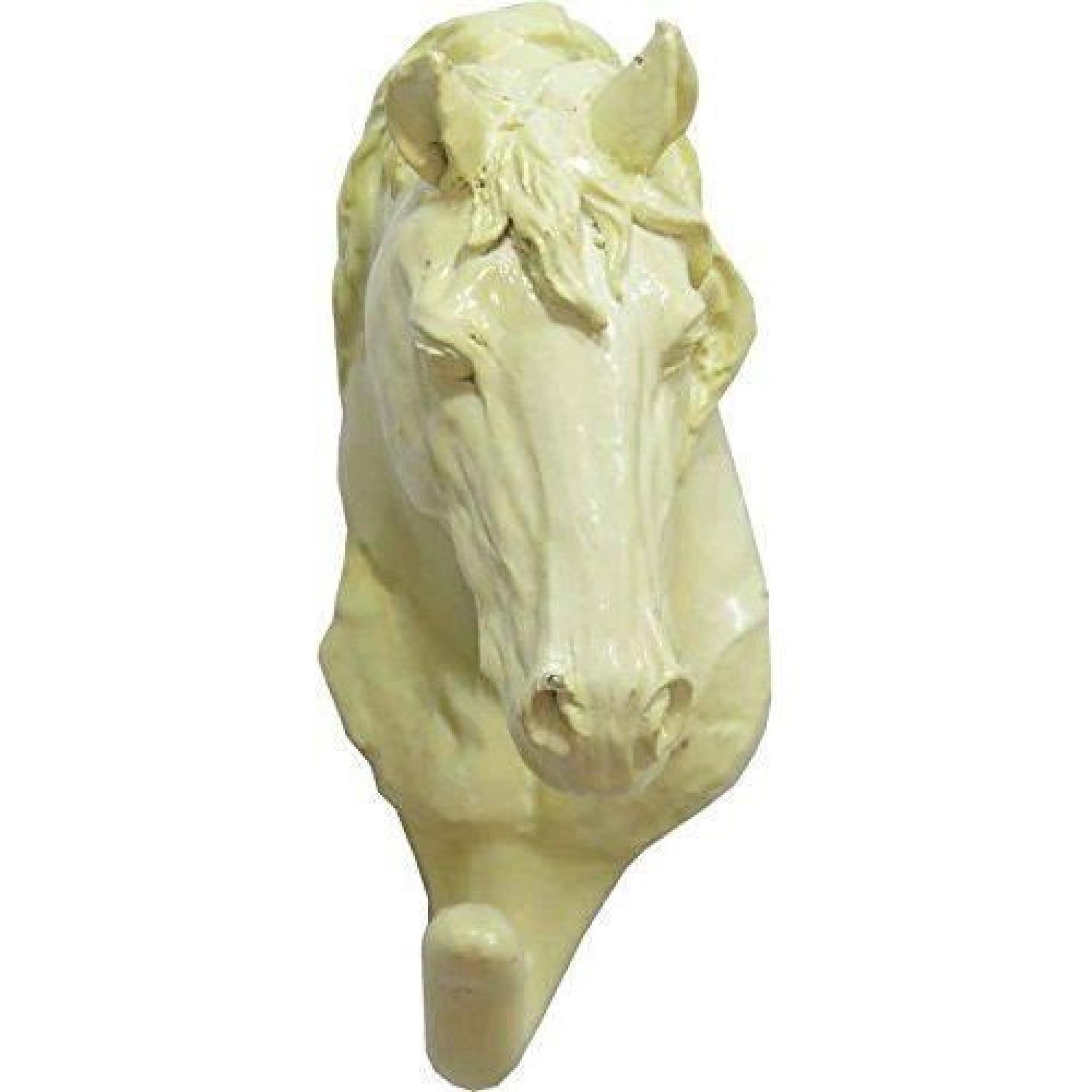 BHP Motif tâte de cheval porte-manteaux et porte-chapeaux, 14 x 17 x 8 cm Blanc