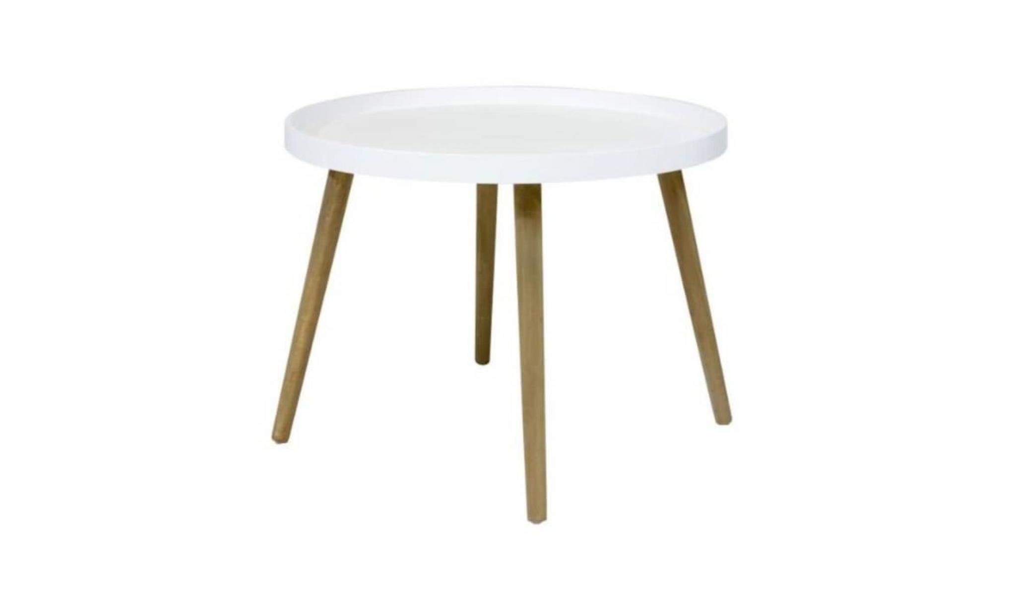 bhp table basse avec pieds en bois blanc mdf b154324d