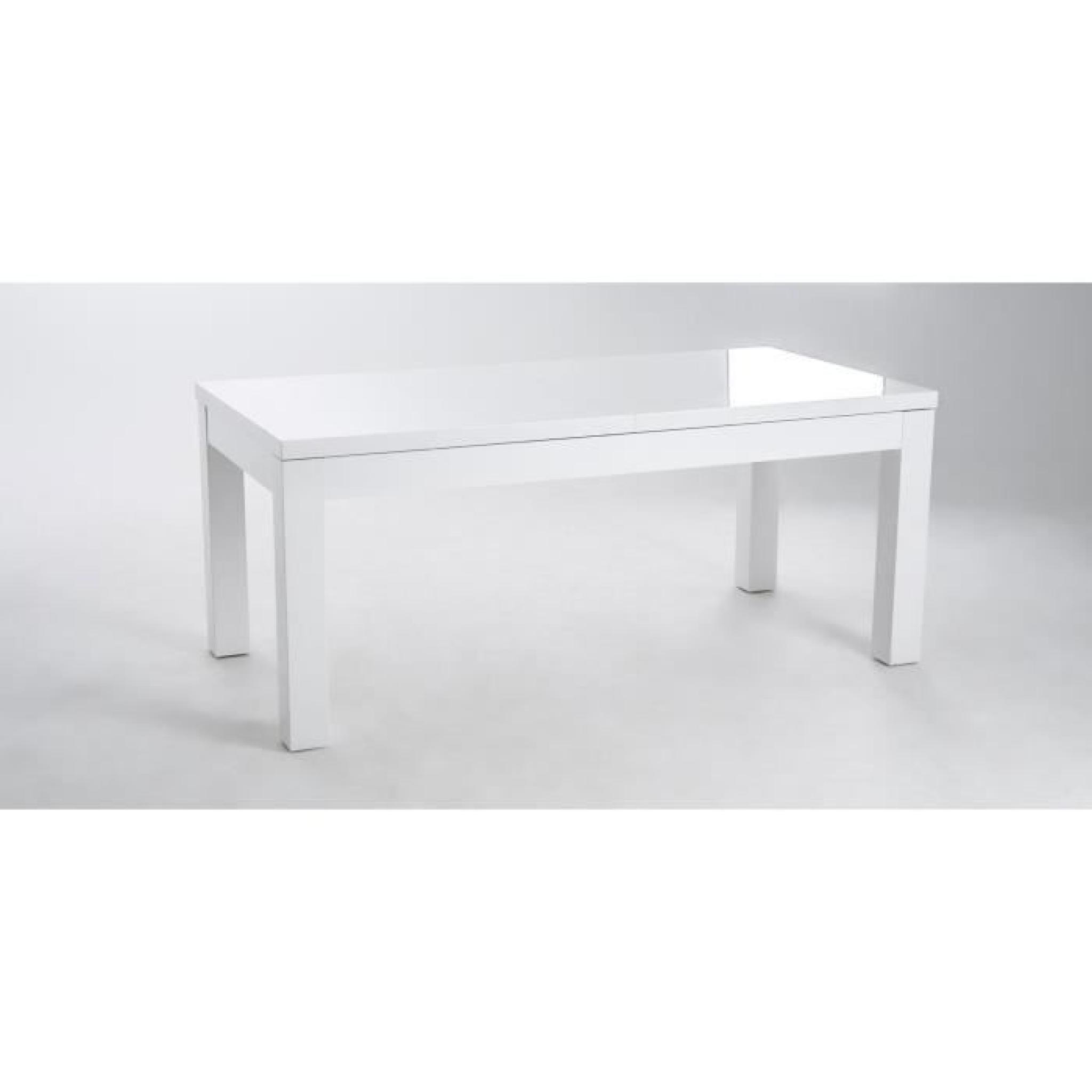 ASHLOW Table à manger extensible 180-256x76 cm - Laqué blanc brillant