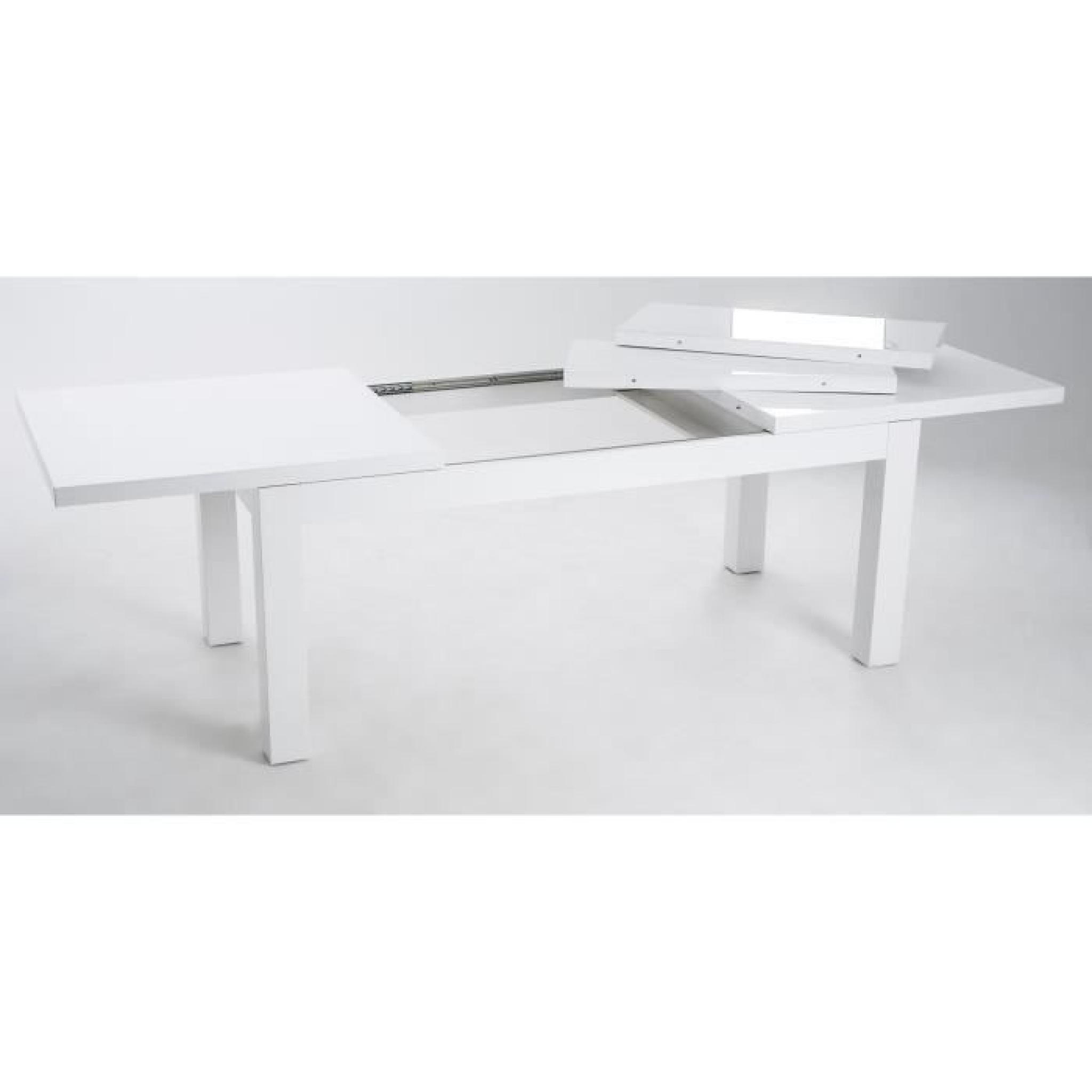 ASHLOW Table à manger extensible 180-256x76 cm - Laqué blanc brillant pas cher