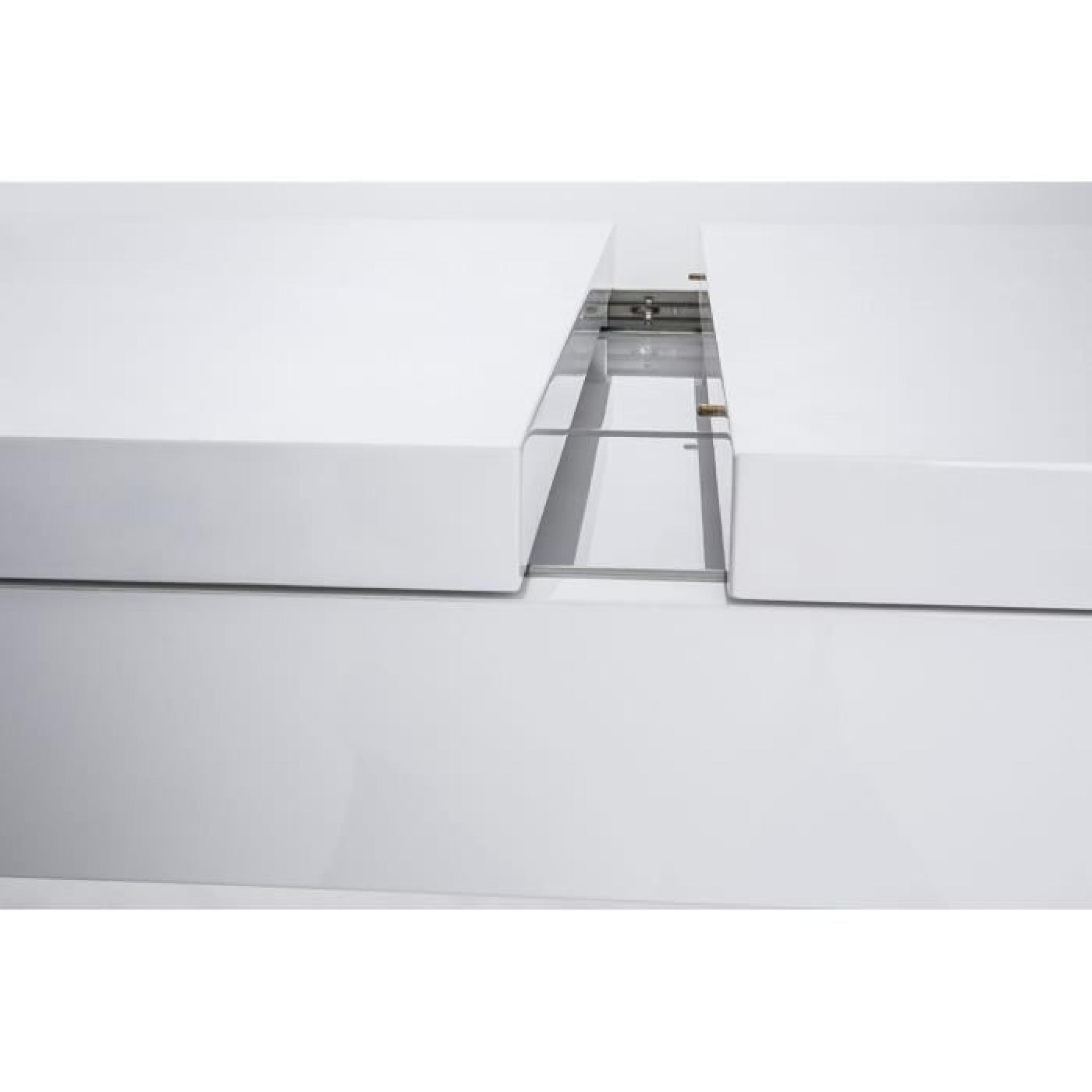 ASHLOW Table à manger extensible 180-256x76 cm - Laqué blanc brillant pas cher