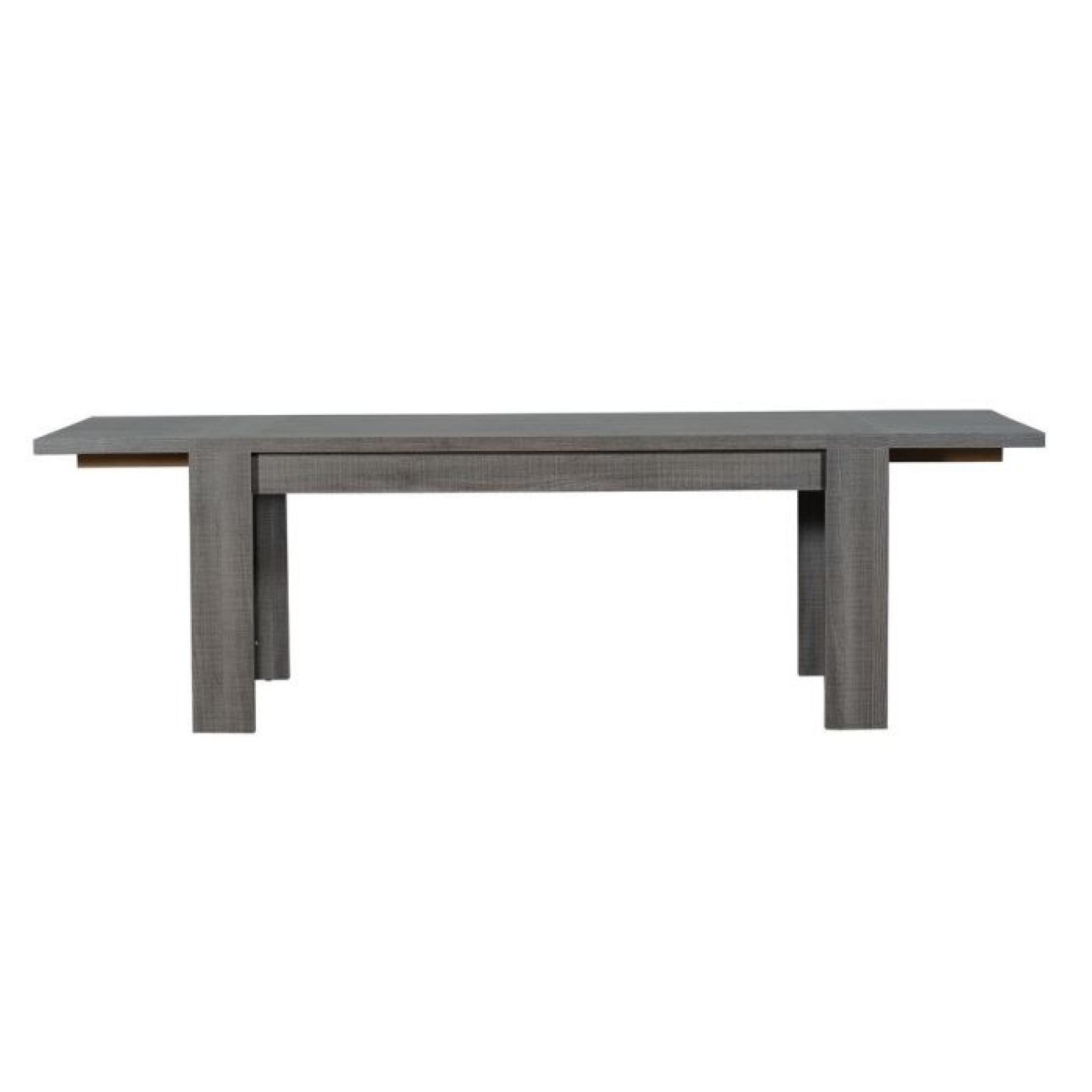 BIARRITZ Table extensible  bois gris L180/260cm pas cher